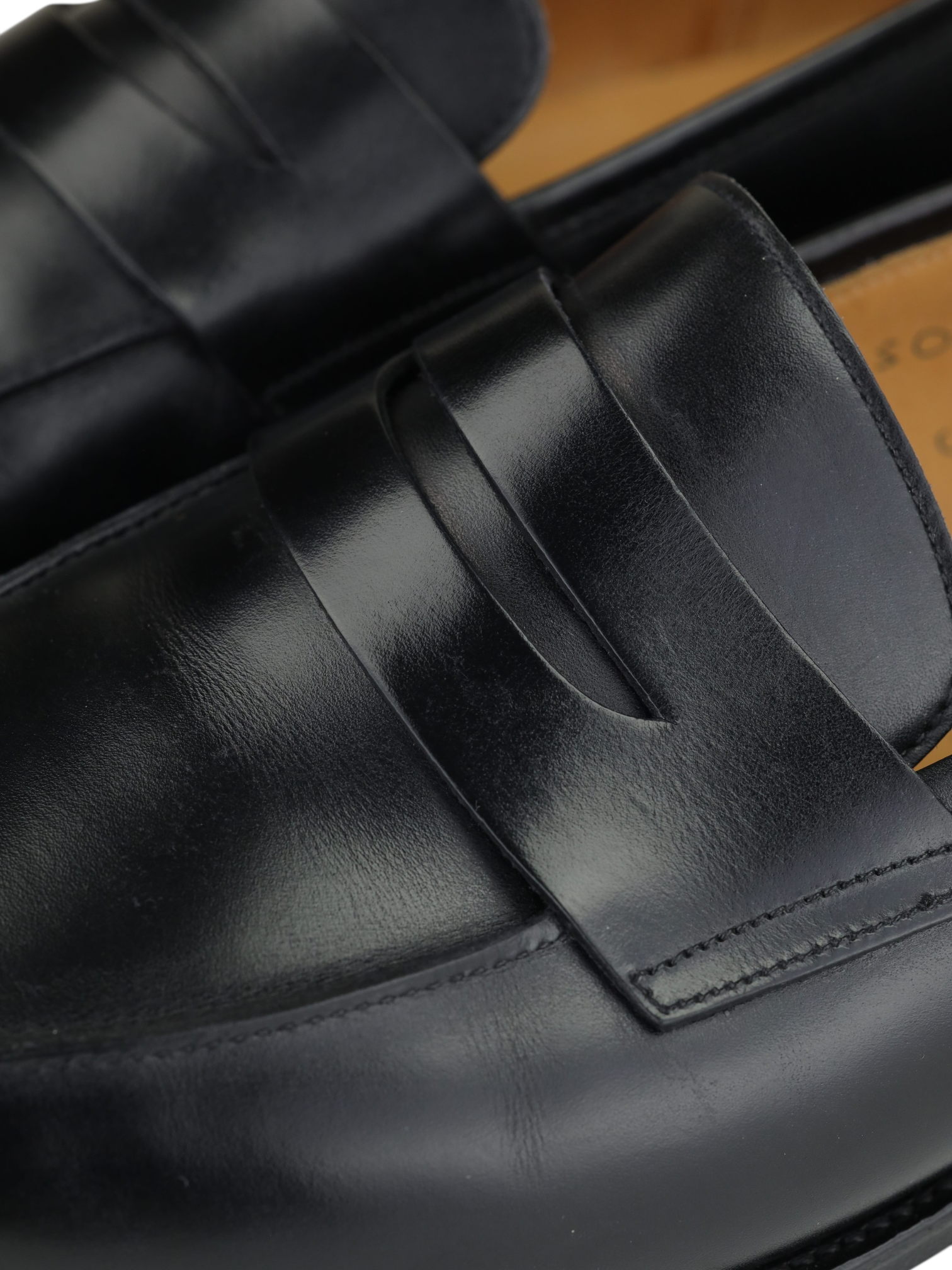 John Lobb Black Campus Leather EE-Last Penny Loafer