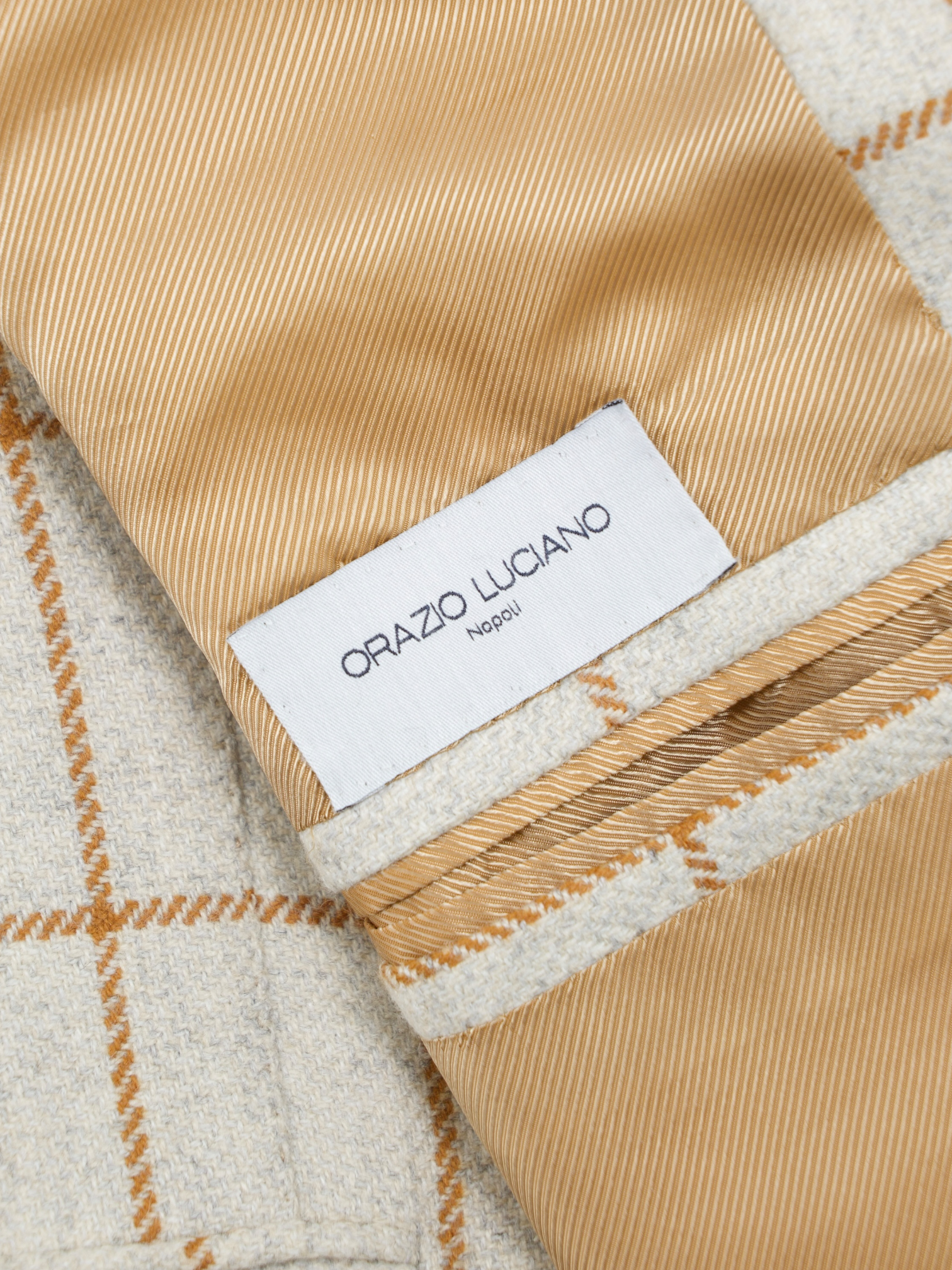 Orazio Luciano Oatmeal & Brown Pure Cashmere Windowpane Jacket