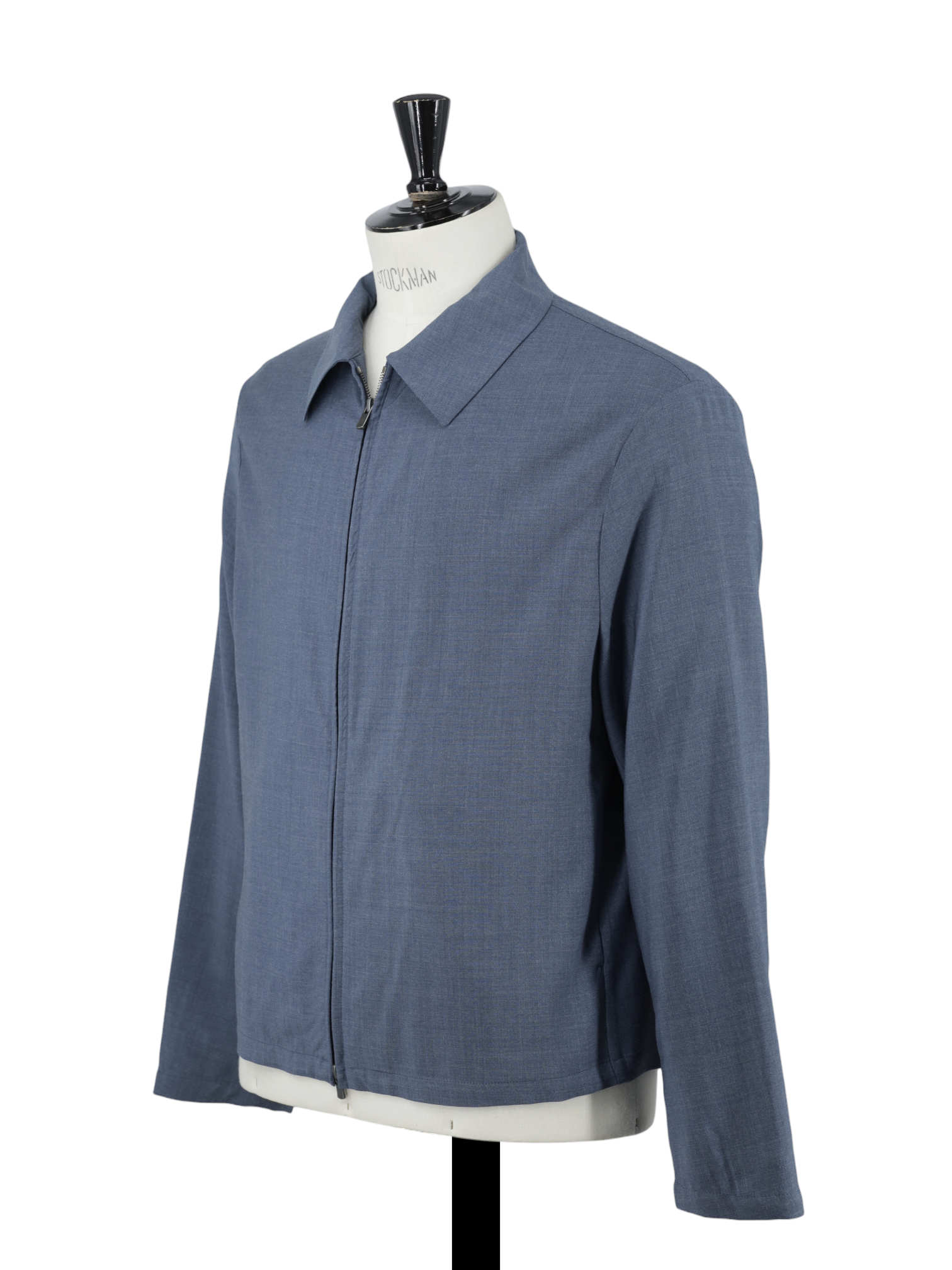 Berwich x Zignone Ocean Blue Wool & Viscose Blouson Jacket