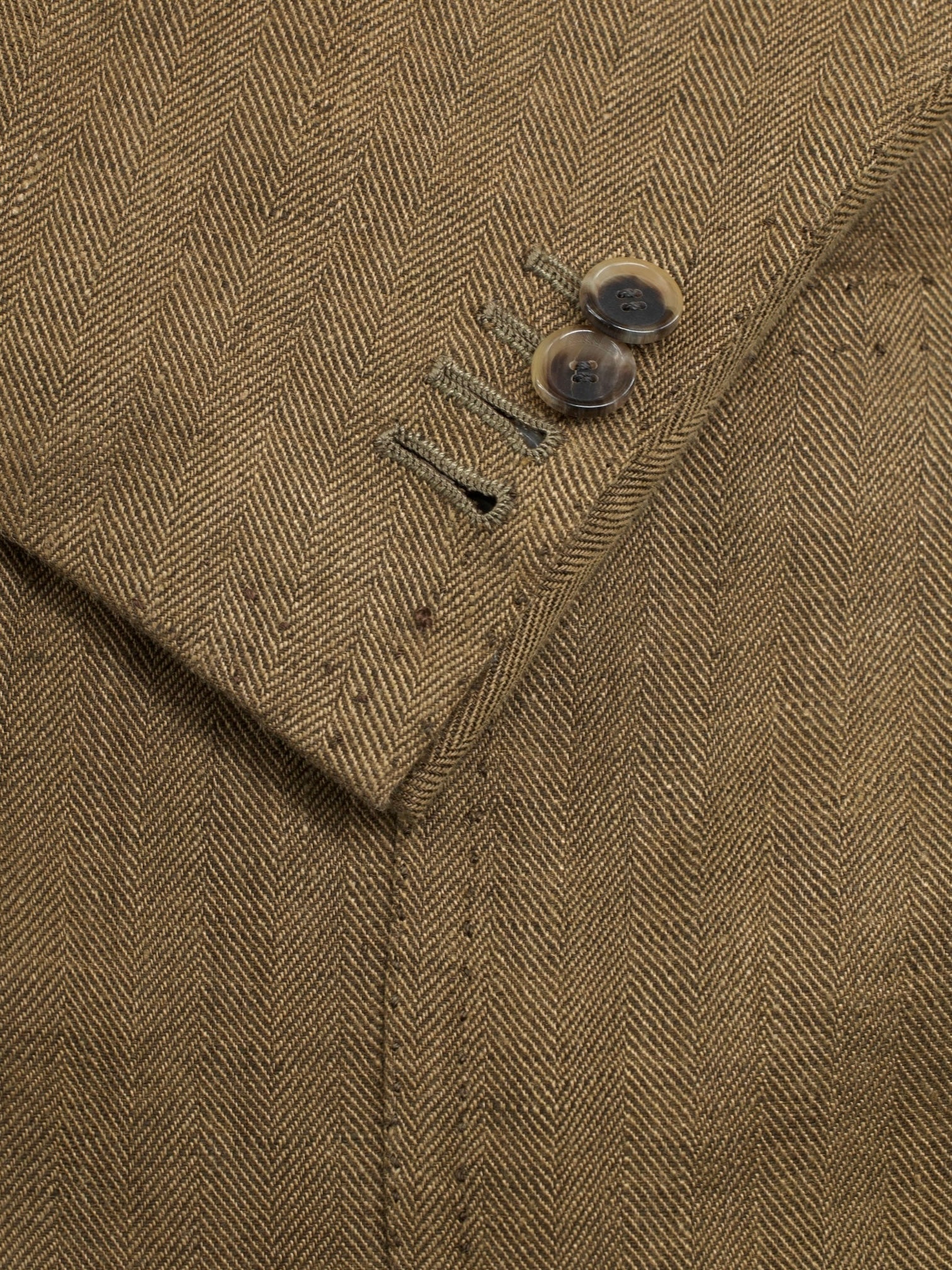 Cesare Attolini Tobacco Brown Pure-Linen Herringbone Summer Suit