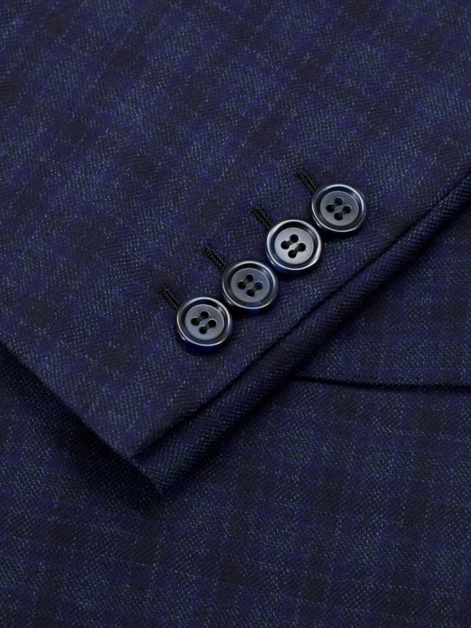 Brioni Dark Blue Brushed-Wool Checkered Brunico jacket
