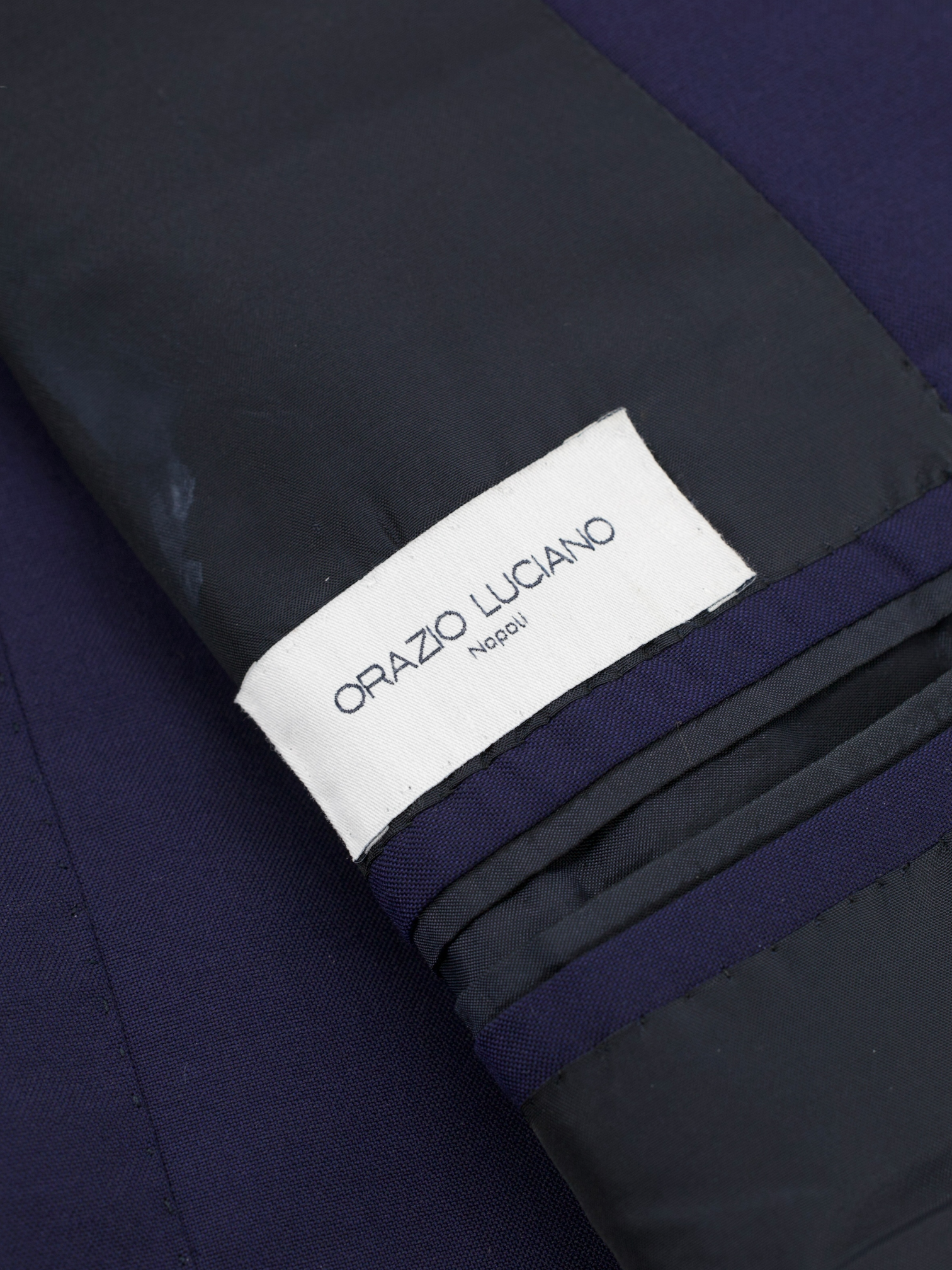 Orazio Luciano Marine Blue Wool Plain Weave Suit