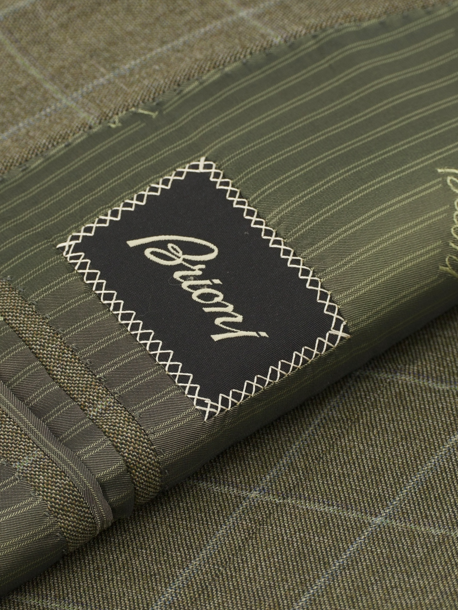 Brioni Moss Green & Light Blue Fine-Wool Windowpane Palatino Jacket