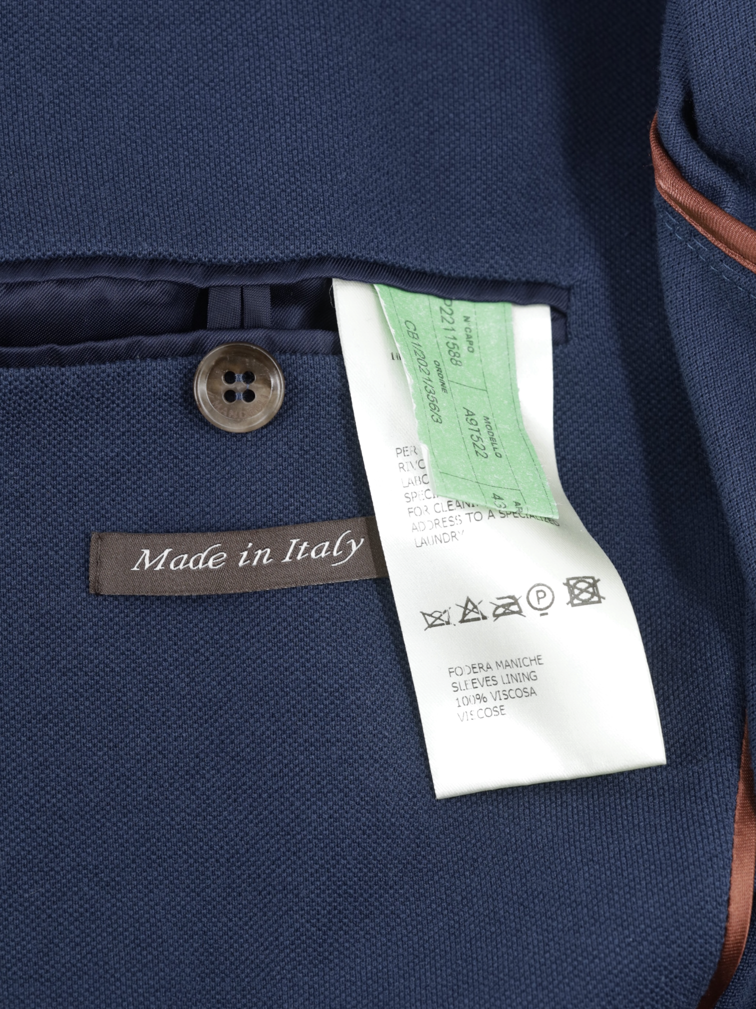 Mandelli Blue Unconstructed Tricot-Knitted Cotton Jacket