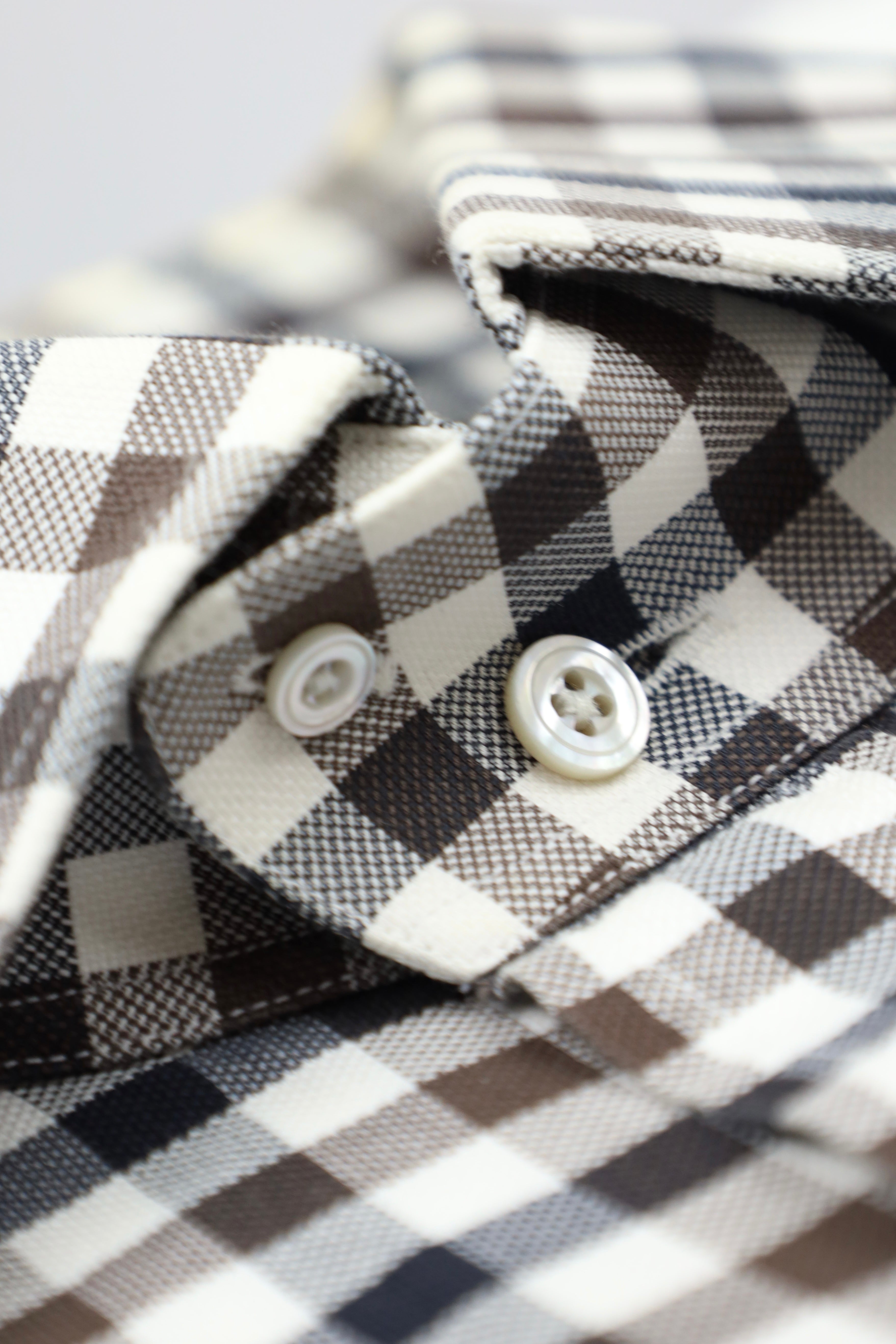 Tom Ford Brown & Blue Gingham Check Shirt