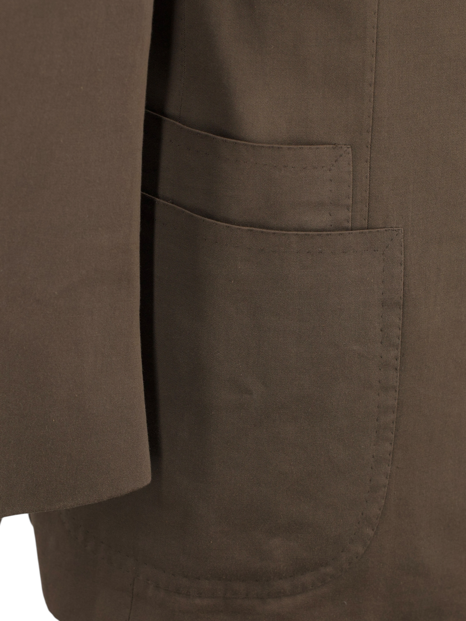 Cesare Attolini Dark Brown Cotton & Cashmere Twill Summer Suit
