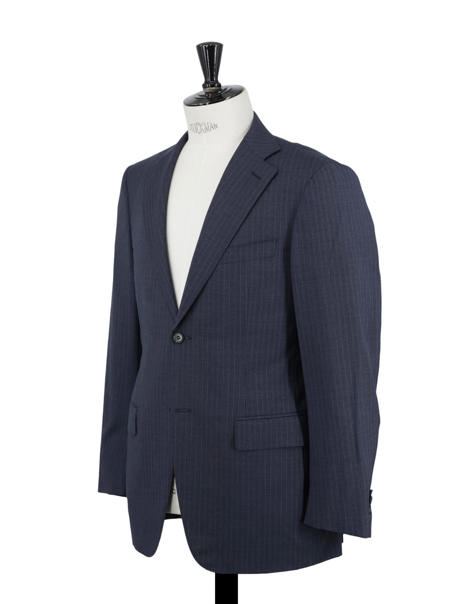 Canali Grey & Light Blue Fine-Wool Pinstripe Milanese-Style Suit