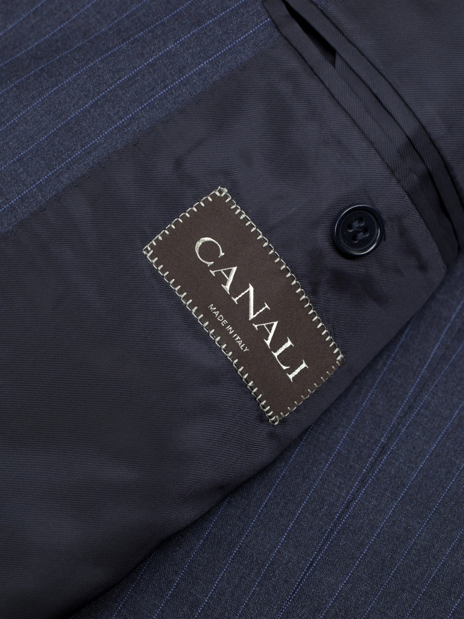 Canali Grey & Light Blue Fine-Wool Pinstripe Milanese-Style Suit