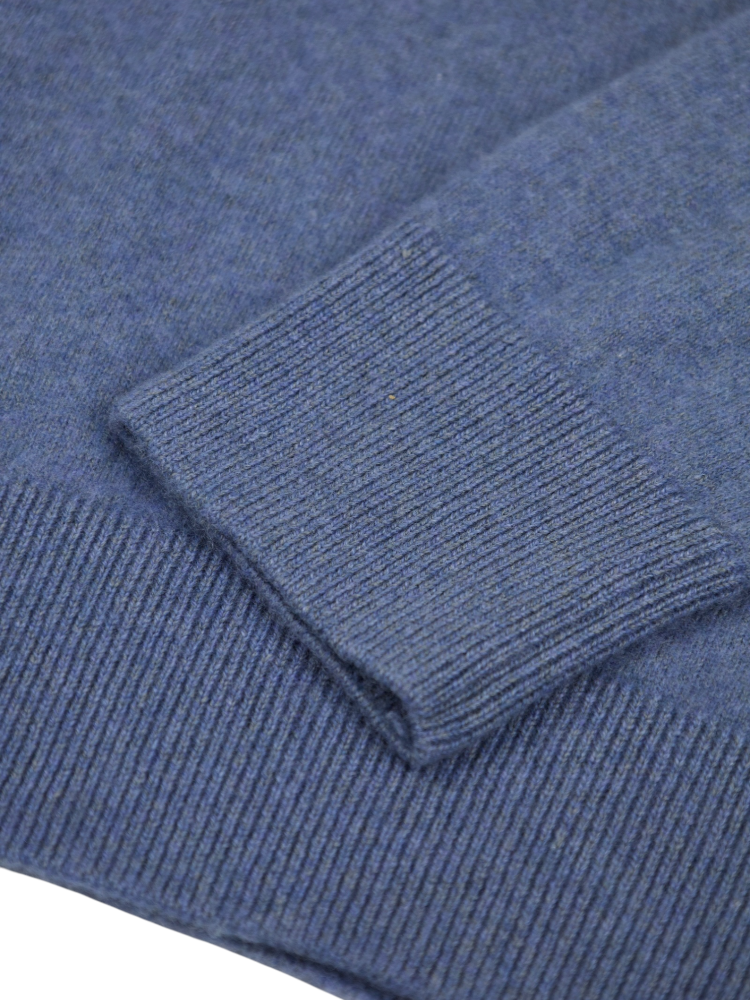 Cesare Attolini Steel Blue Cashmere & Linen Long Sleeve Polo