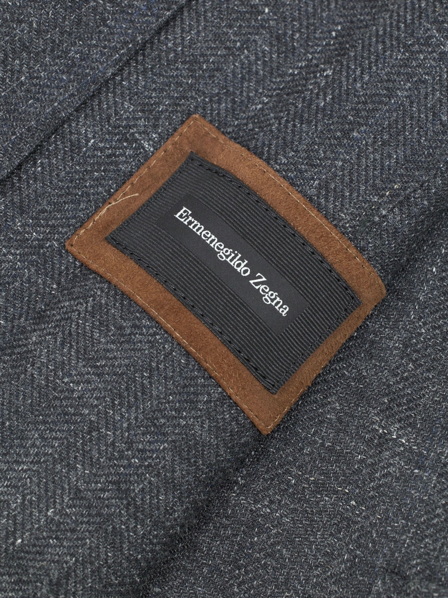 Ermenegildo Zegna Grey Cashmere, Silk & True Hemp Herringbone Milano Easy Jacket