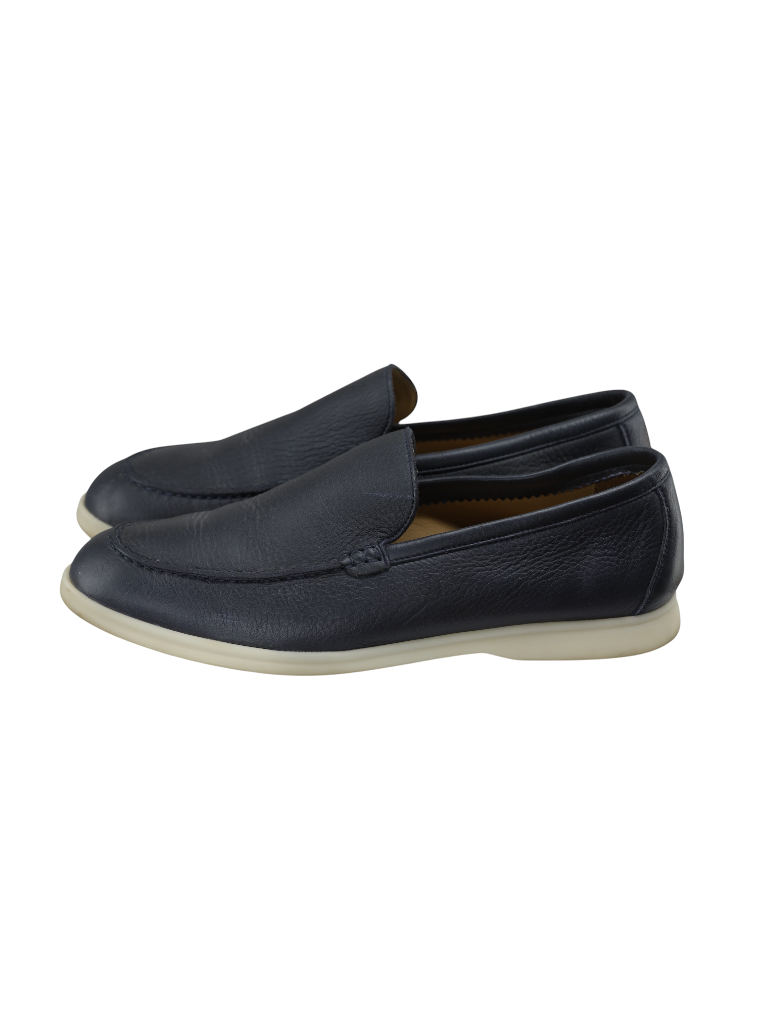 Loro Piana Dark Blue Elk Leather Summer Walk Loafers