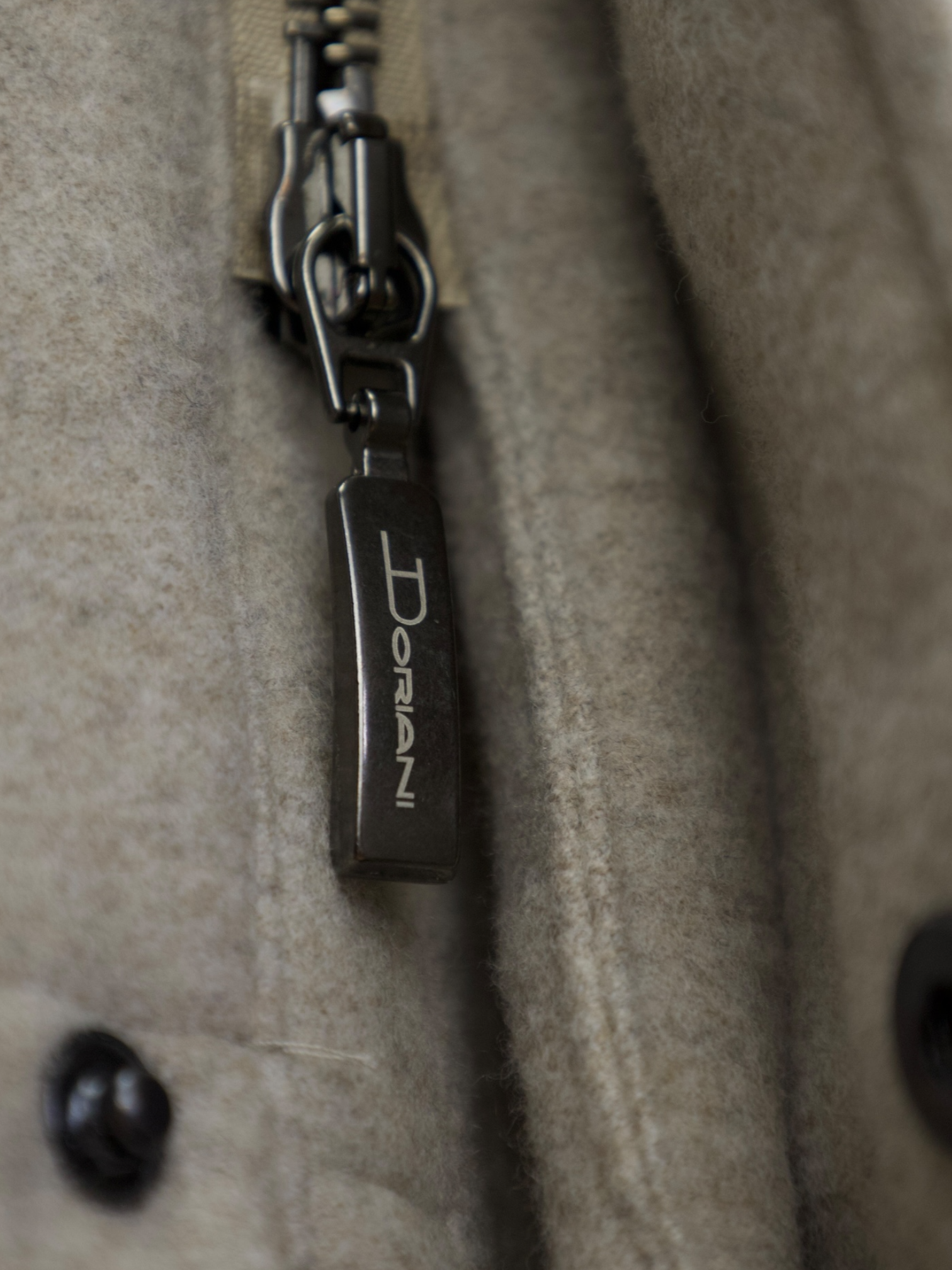 Doriani Cashmere Taupe Virgin Wool Flannel Coat