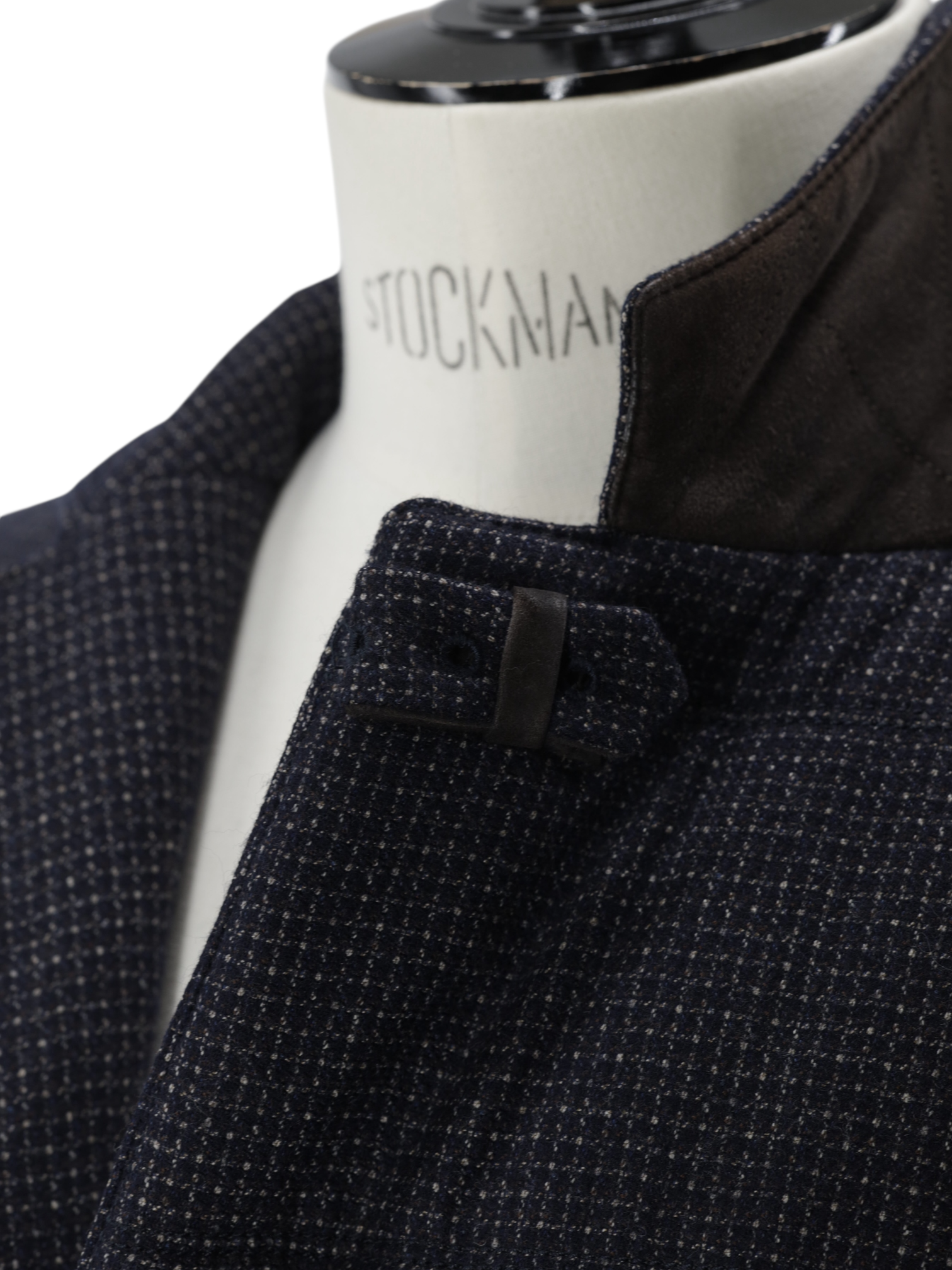 Brioni Dark Blue Wool Rain-System® Micro-Pattern Padded Jacket