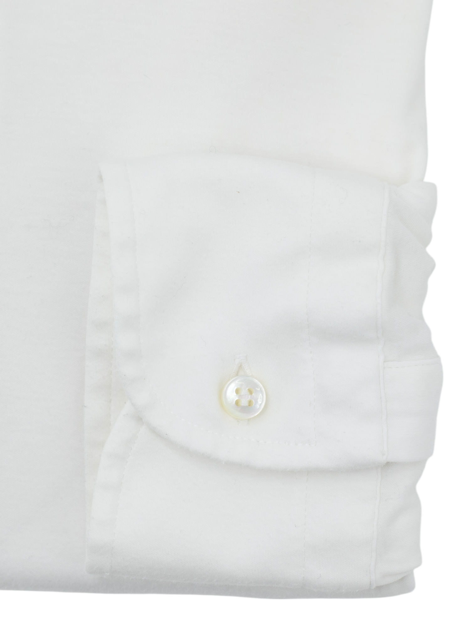 Loro Piana White Cotton Flannel Knitted Andrew Shirt