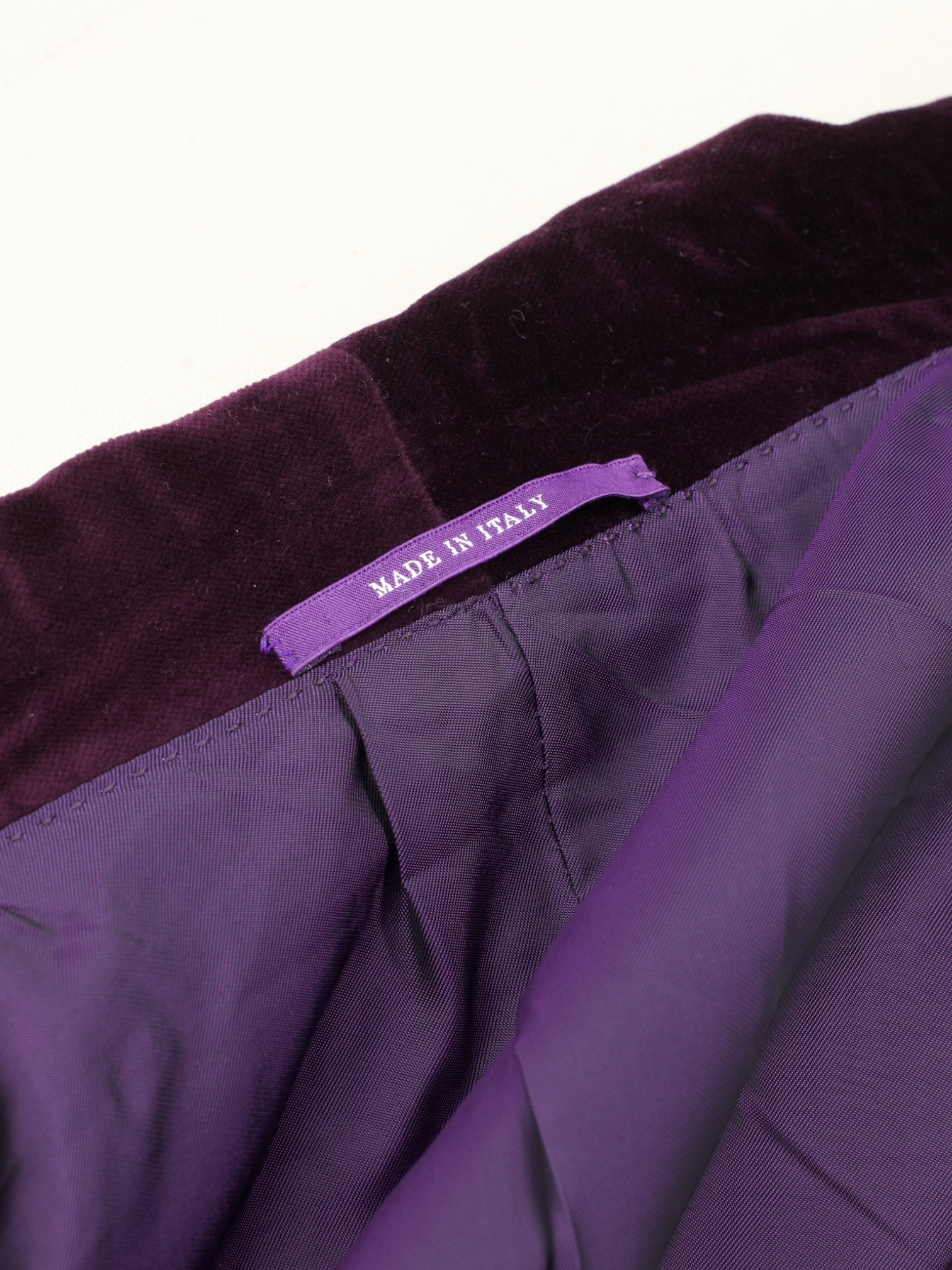 Ralph Lauren Purple Label Aubergine Cotton Velvet Smoking Jacket