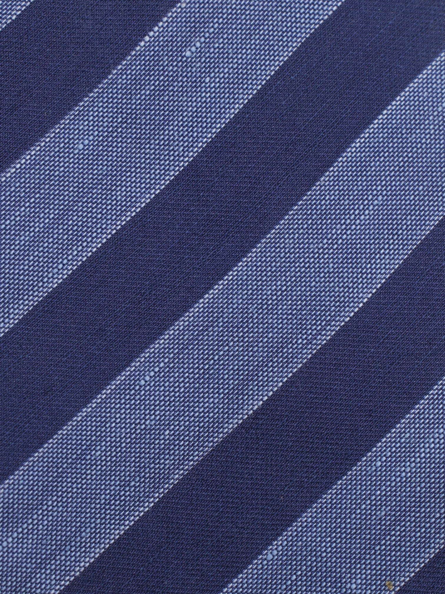 Kiton 5-Fold Steel Blue & Navy Silk & Linen Club Stripe Tie