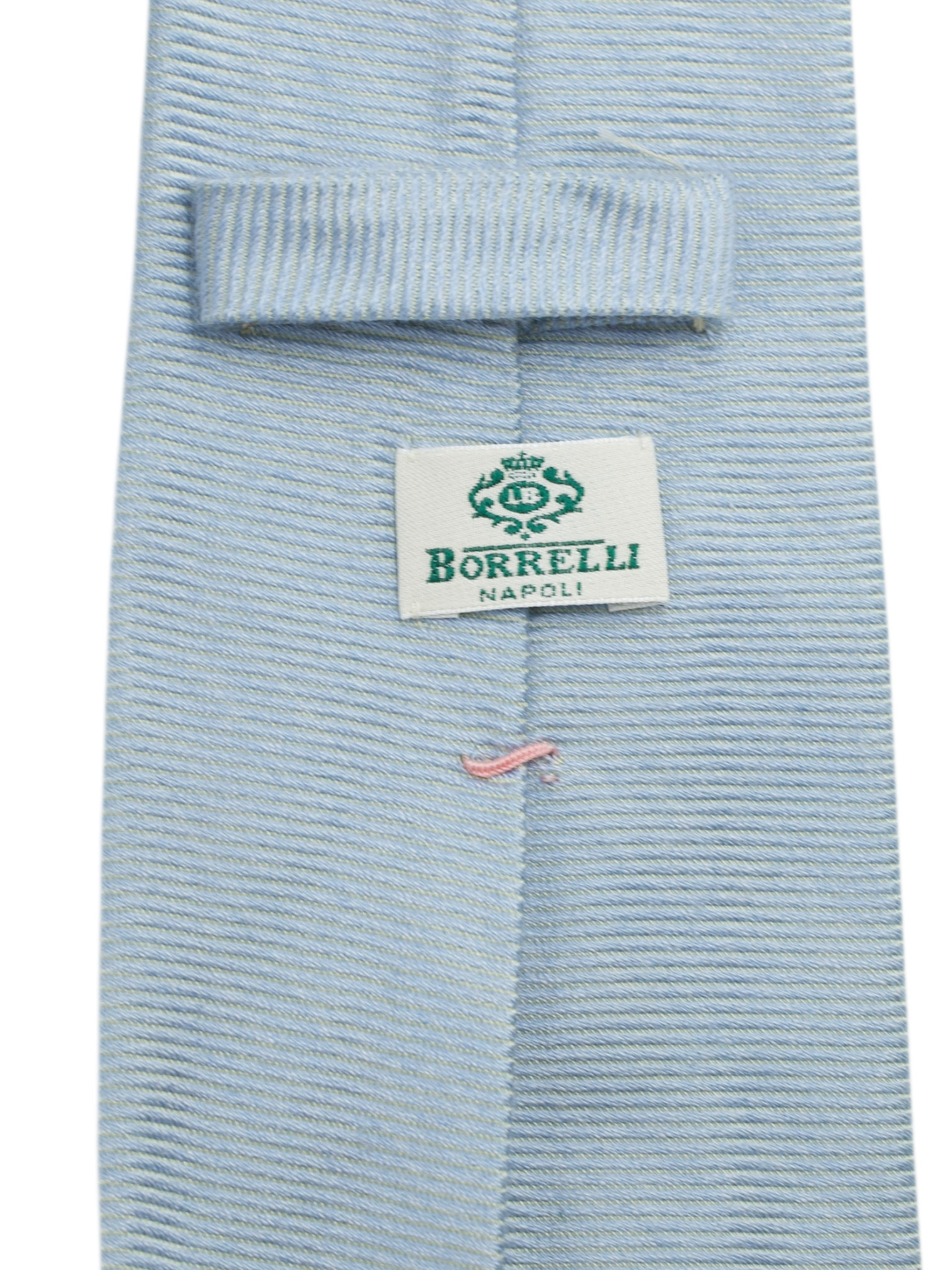 Luigi Borrelli 5-Fold Ice Blue Cashmere & Silk Horizontal Weave Tie