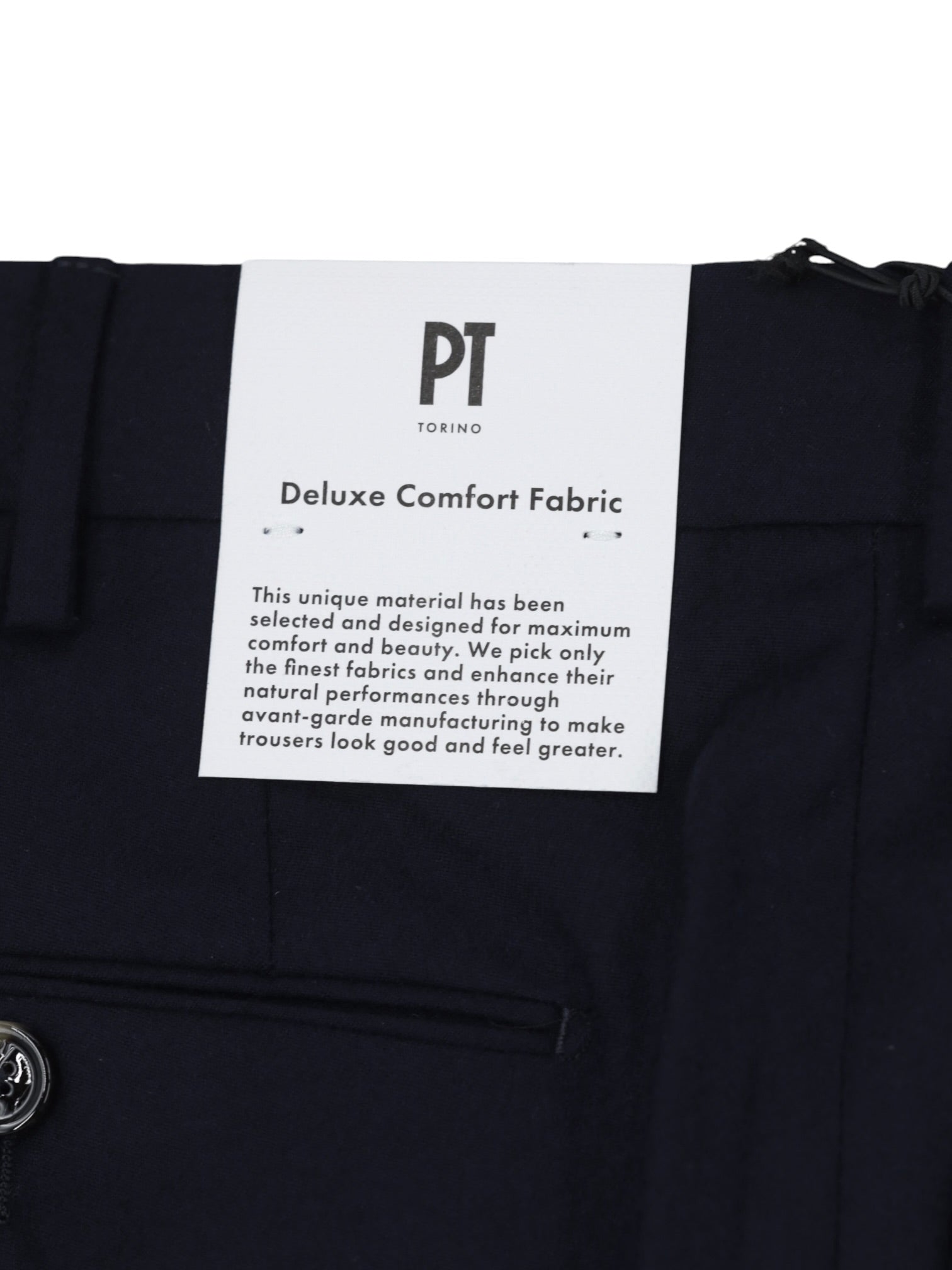 PT01 Navy Fleece Wool & Silk Pleated Trousers