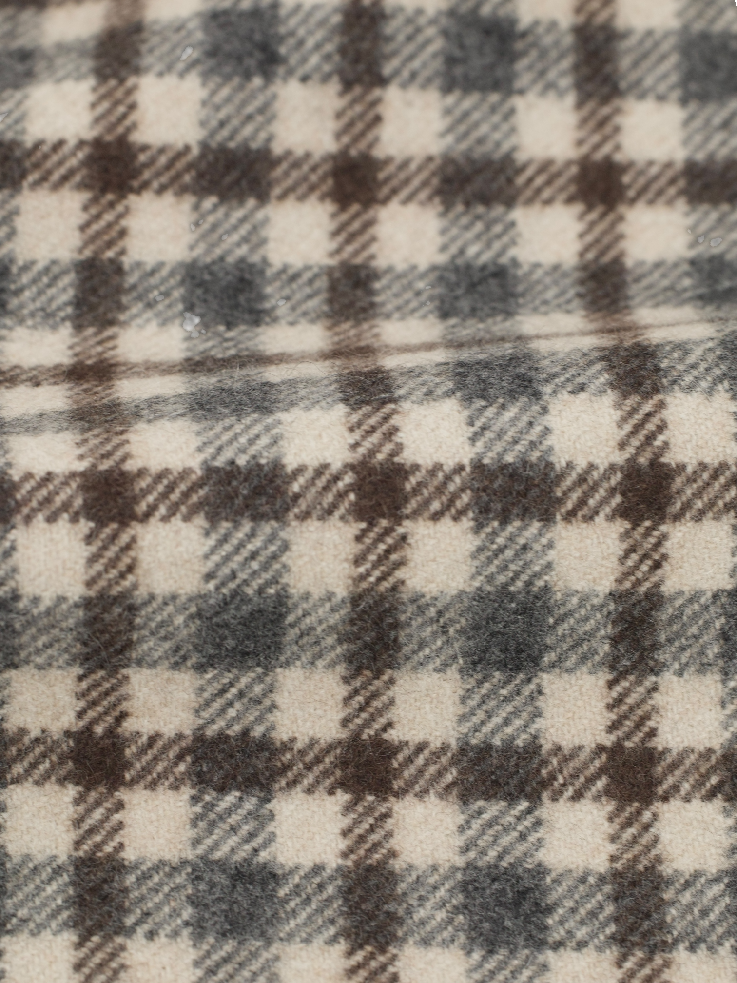 Caruso Ecru & Brown Pure Plushy Cashmere Checkered Jacket