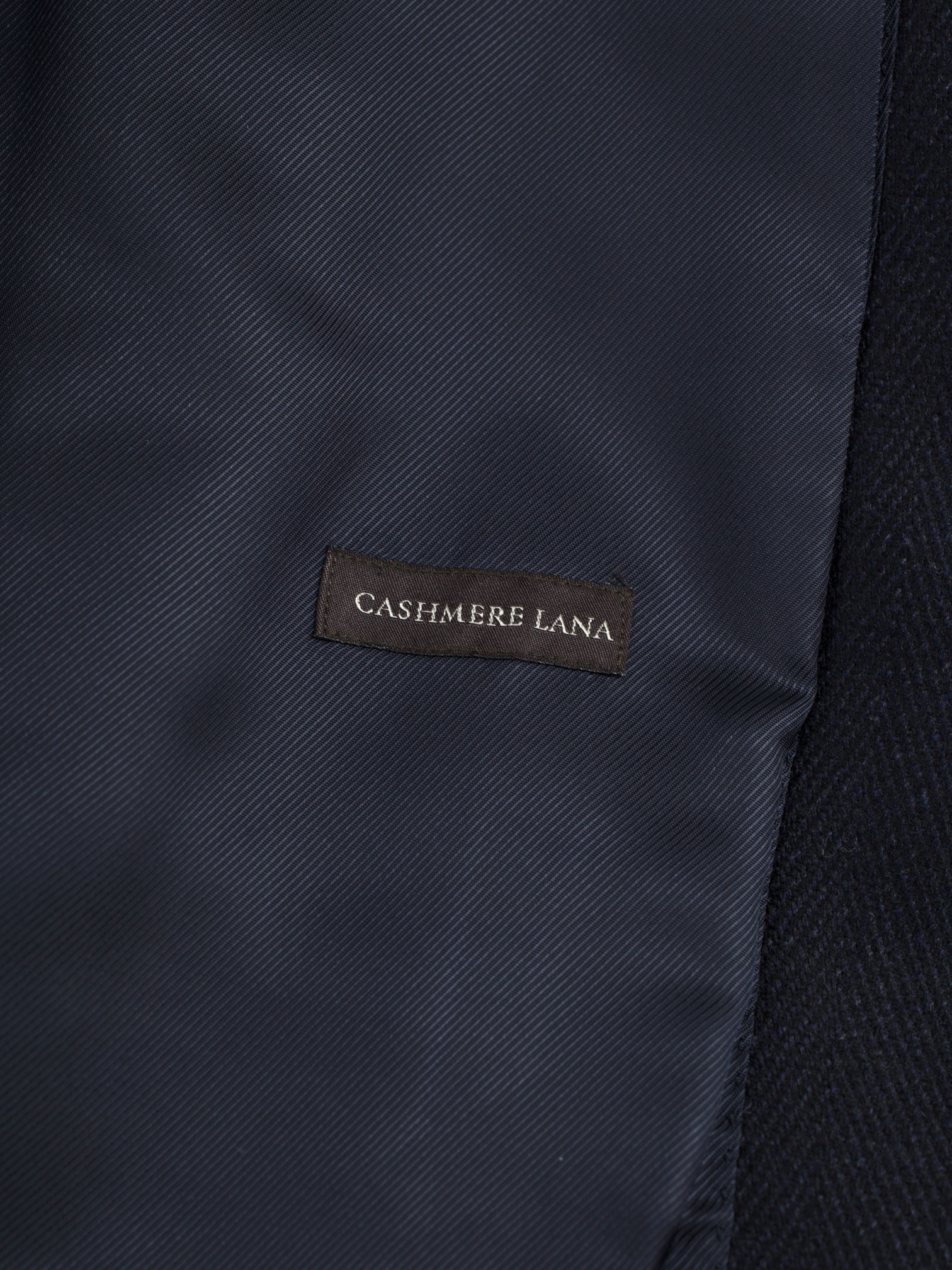Canali Black Classic Wool & Cashmere Herringbone Overcoat