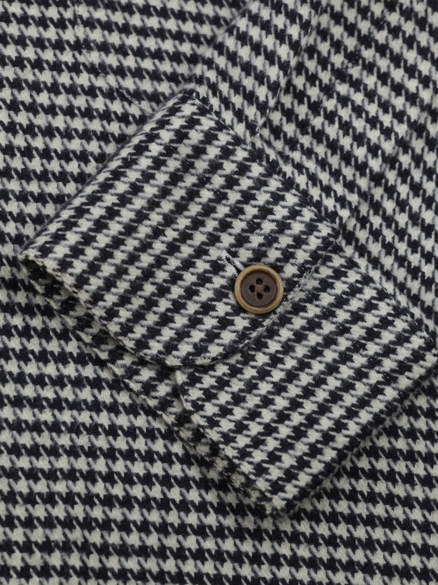 Borriello Black & White Heavyweight Cotton-Flannel Pied de Poule Overshirt