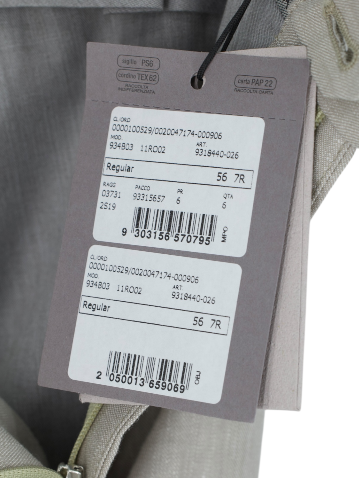 Corneliani Greige Linen and Wool Mélange Trousers