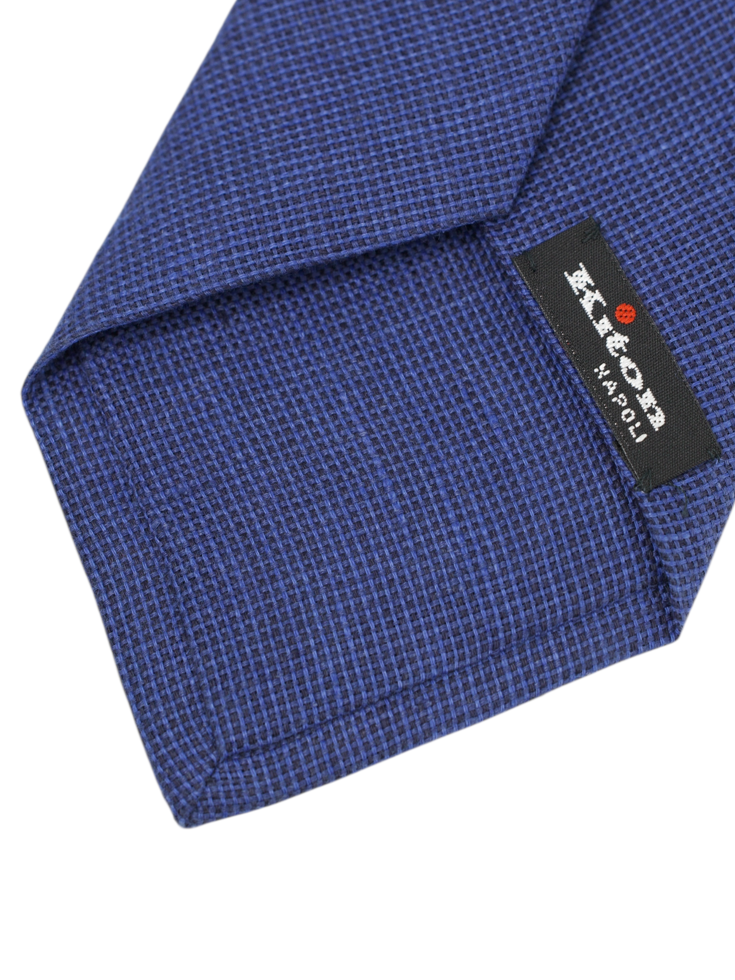 Kiton 5-Fold Light Blue Pure-Linen Micro-Pattern Tie