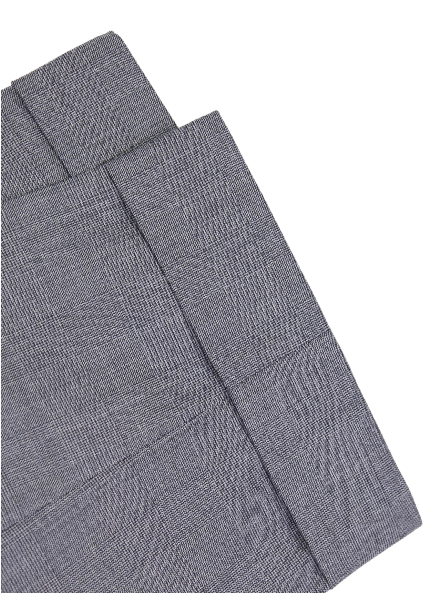 Caruso Grey Wool Glenplaid Check Trousers