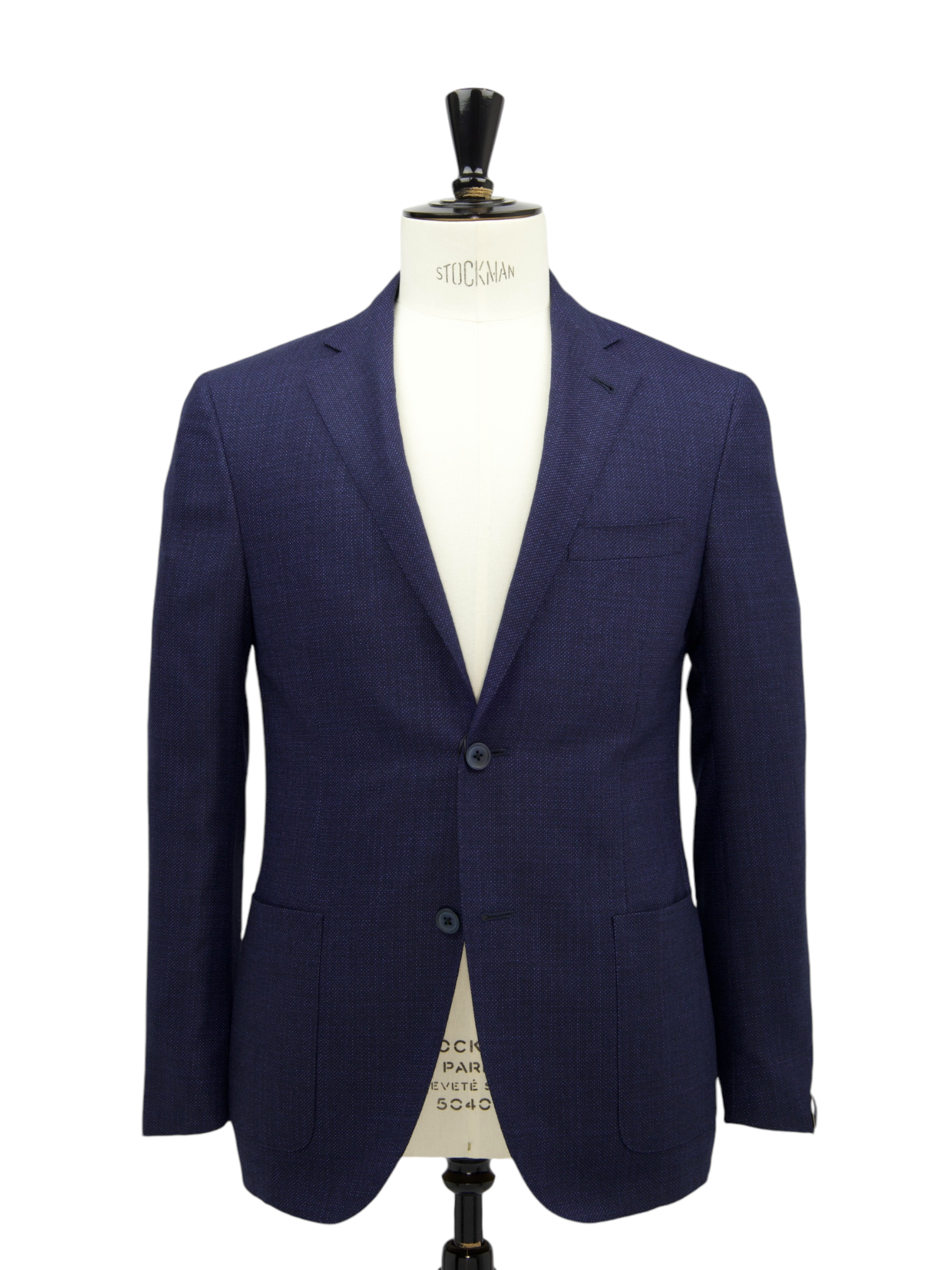 Corneliani Blue Virgin Wool Bicolor Pinpoint Jacket