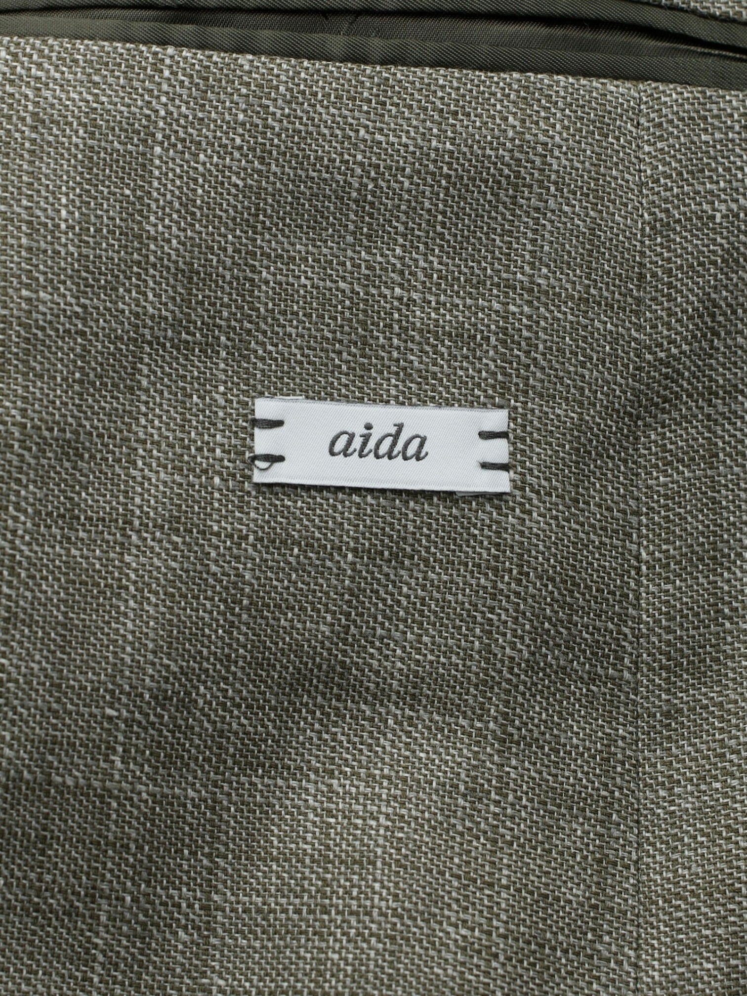 Caruso Light Sage Green Linen & Wool Plain-Weave Aida Jacket