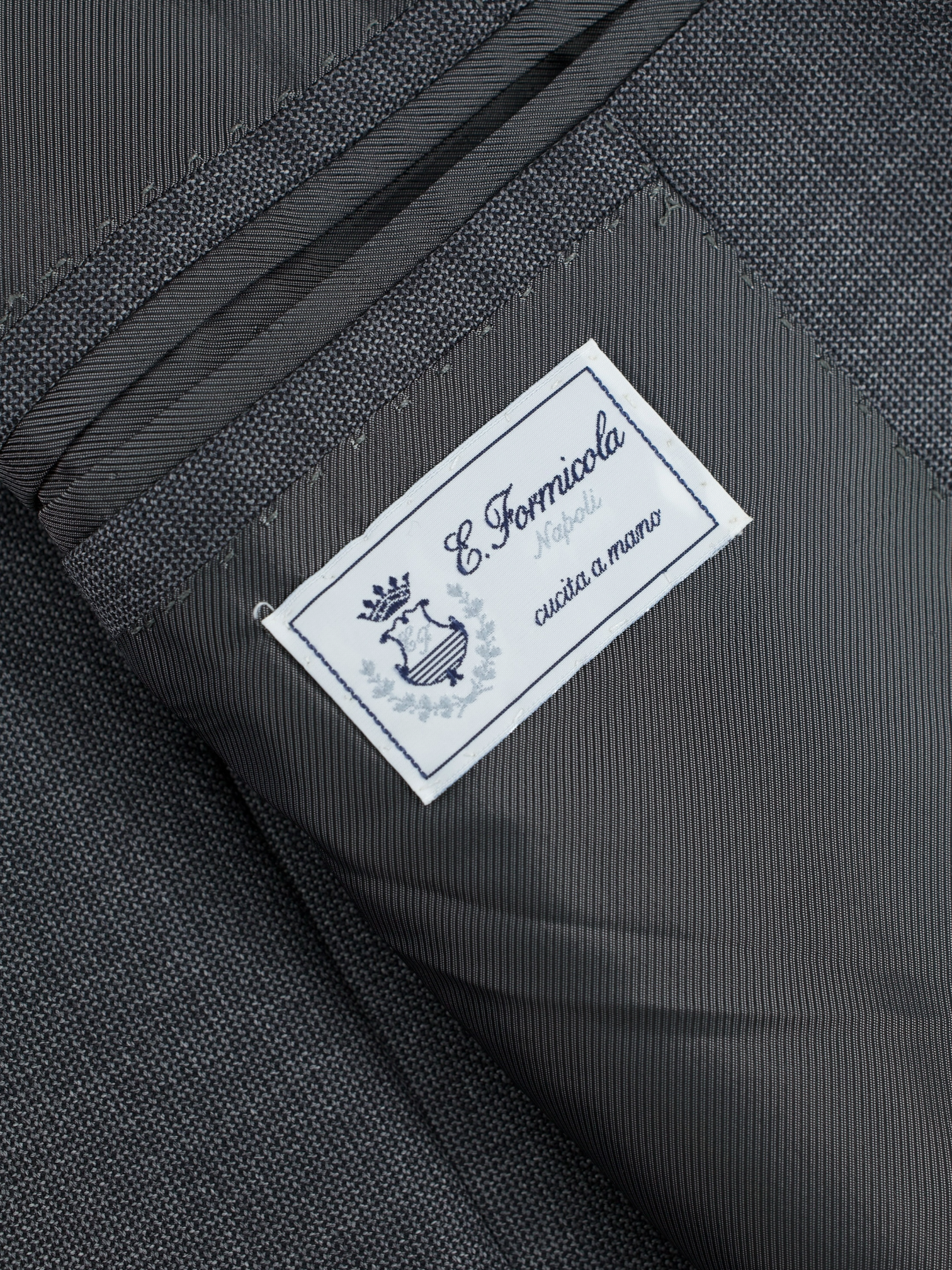 E. Formicola Dark Grey Double-Breasted Fine-Wool Lungo Suit