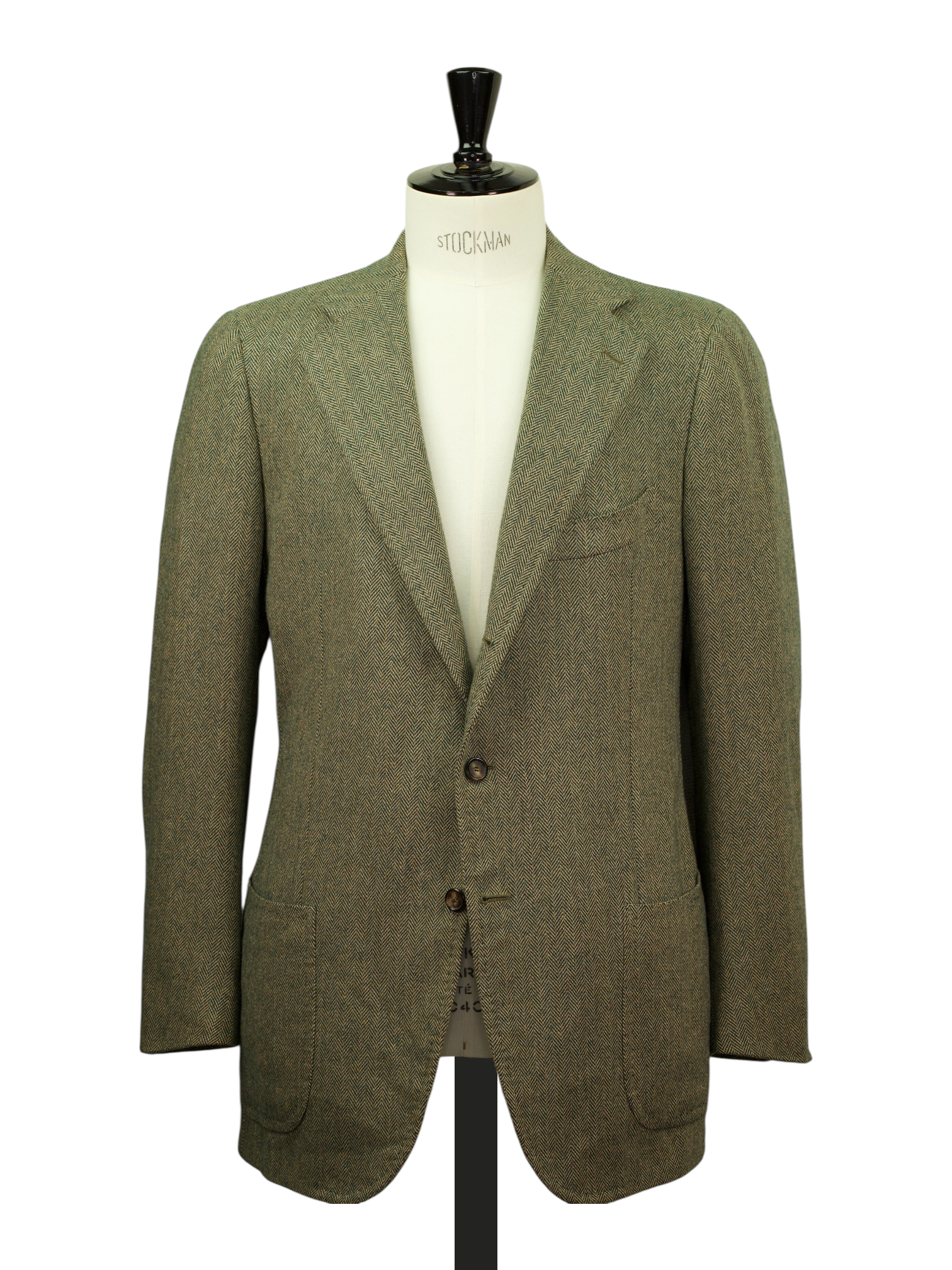 Cesare Attolini Moss Green Wool & Cashmere Tweed Herringbone Jacket