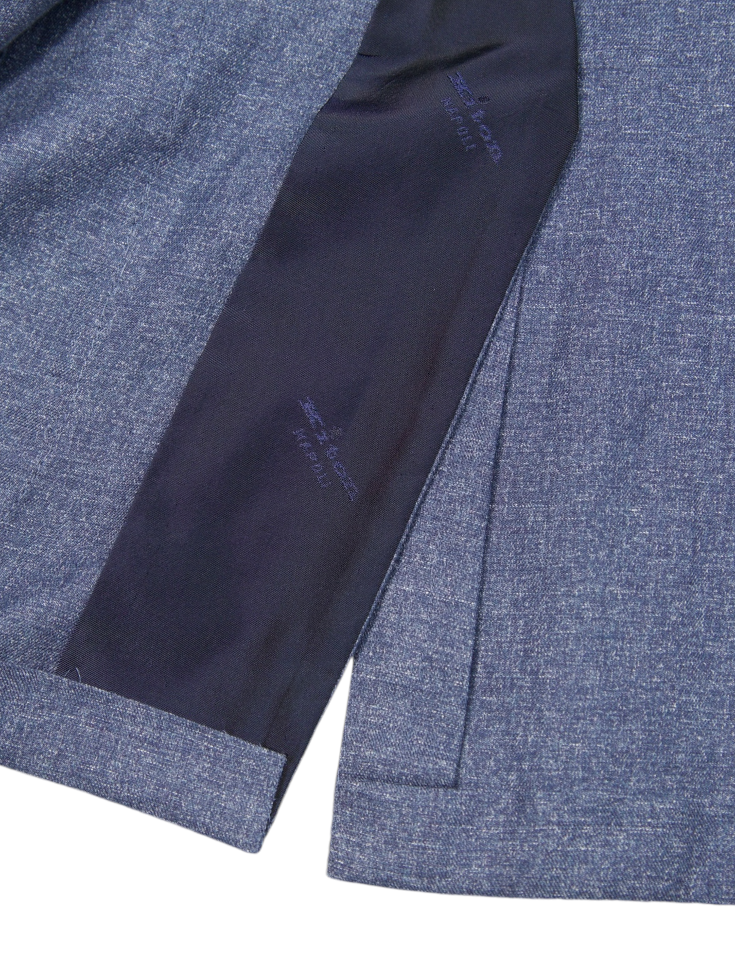 Kiton Steel Blue Cotton & Linen Melange Jacket