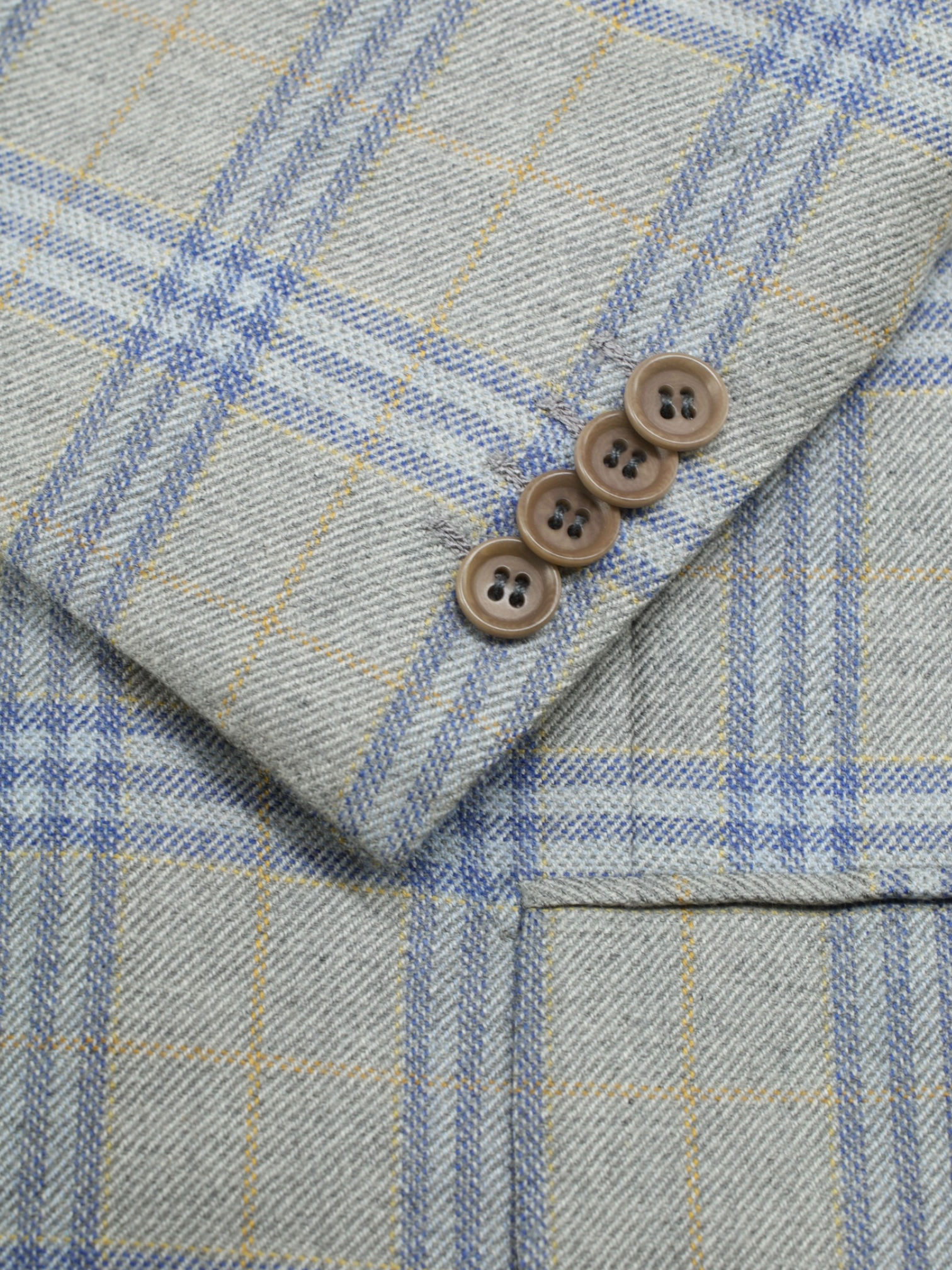Kiton Taupe, Light Blue & Orange Pure-Cashmere Windowpane Jacket