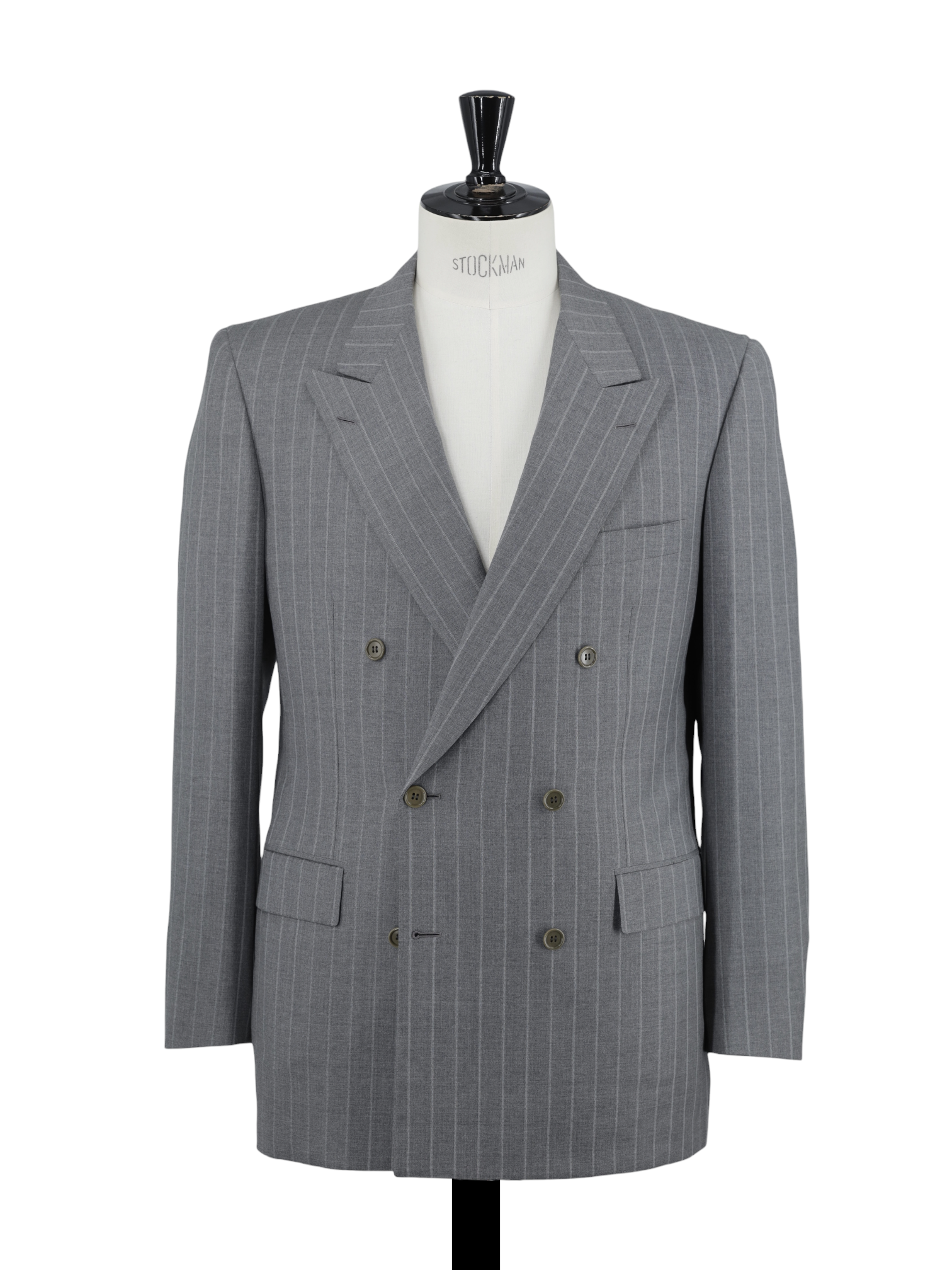 Brioni Grey Double-Breasted Super 150's Wool Chalkstripe Tiberio Suit