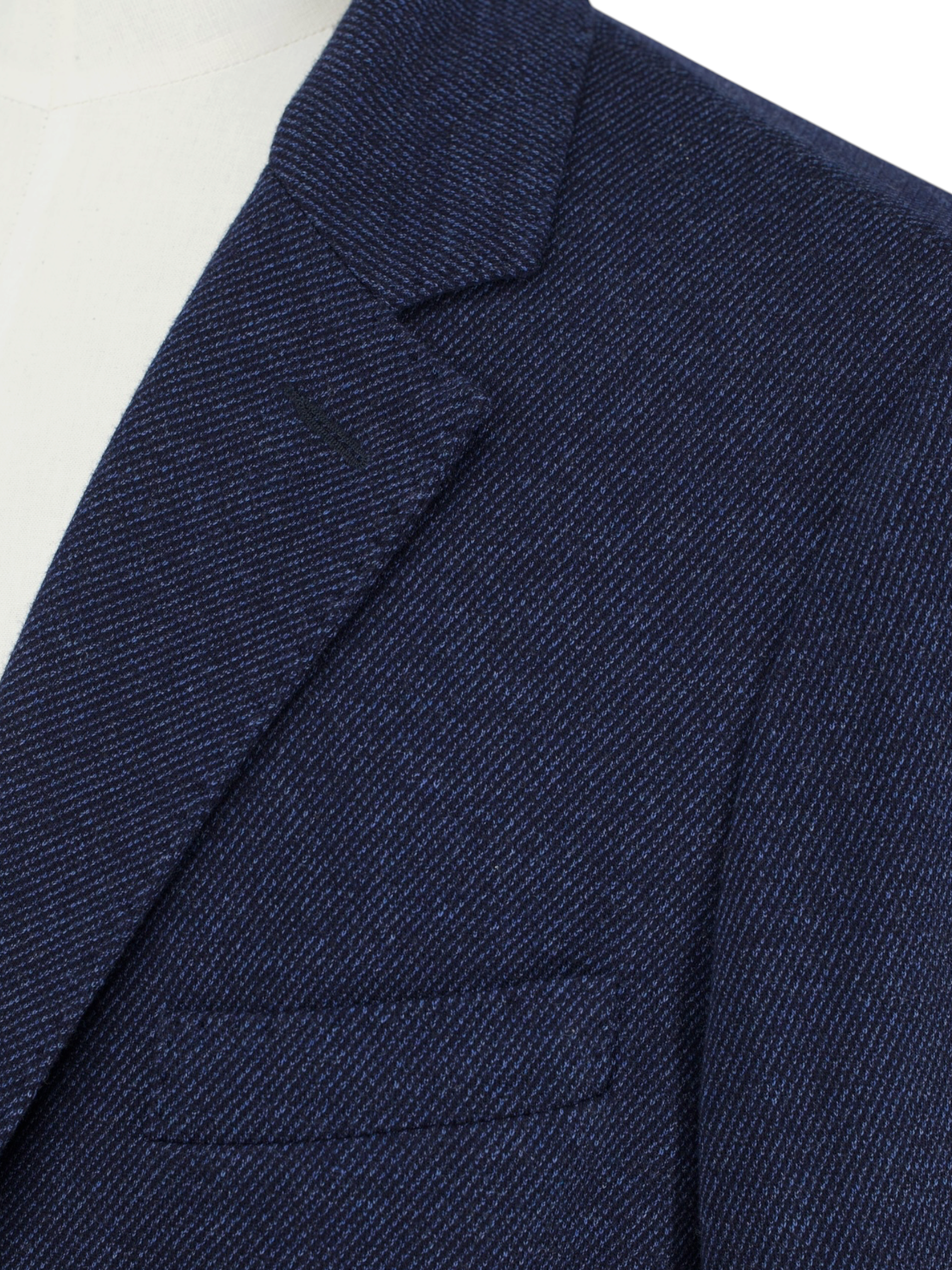 Mandelli Blue Wool & Cotton "Cotton-Way" Knitted Twill Jacket