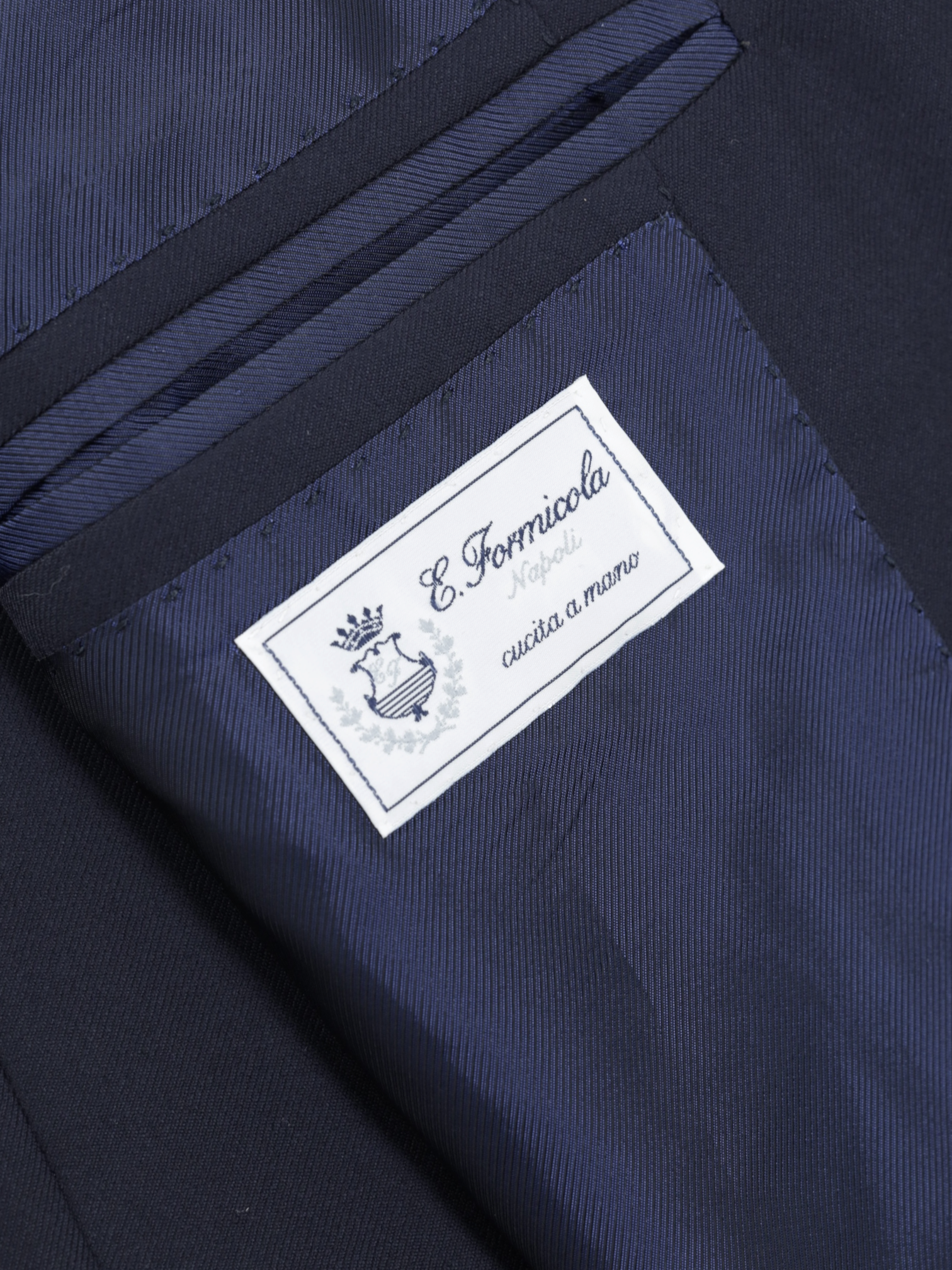 E. Formicola Navy Fine-Wool Classic Twill Suit