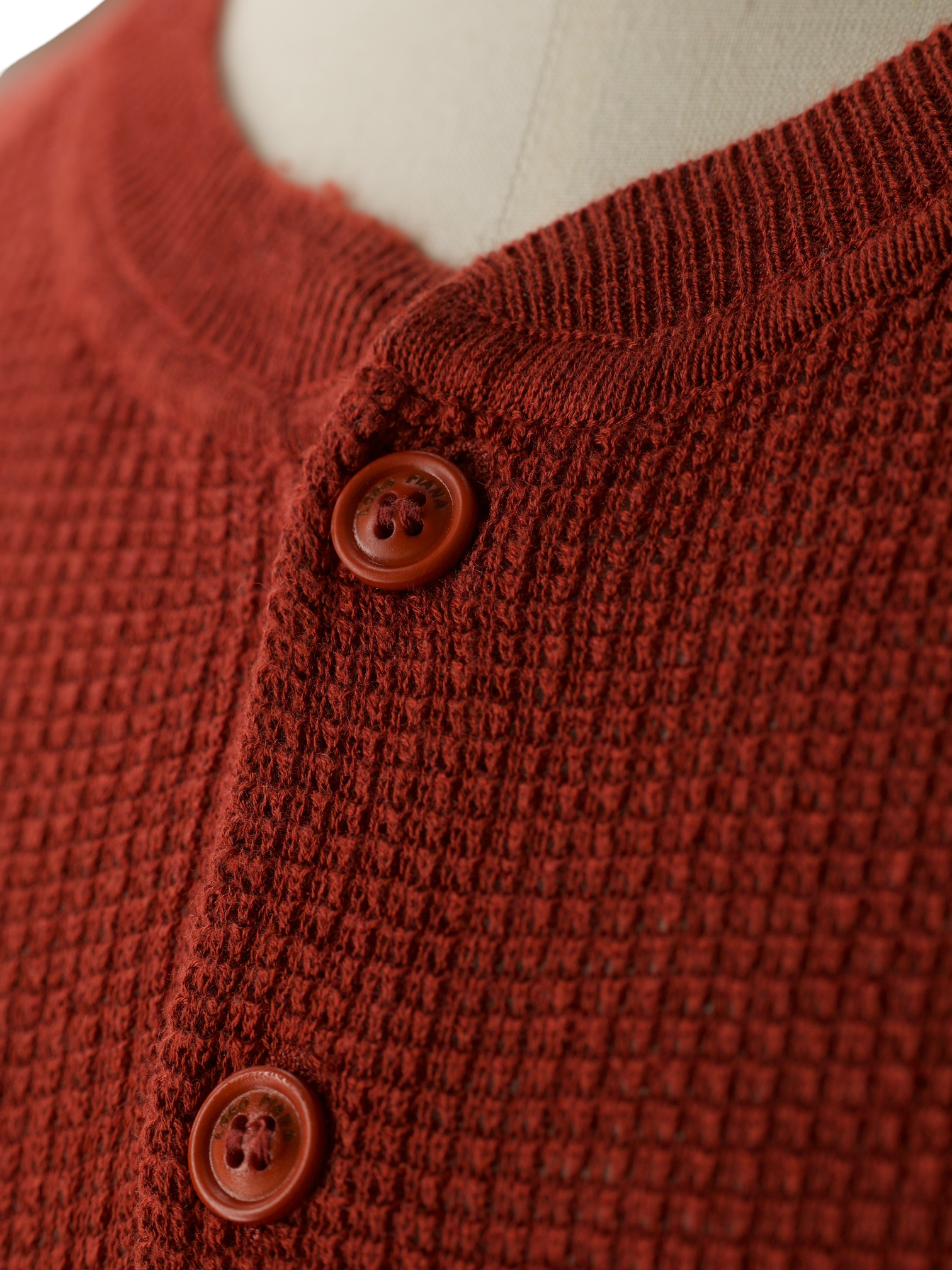 Loro Piana Kummel Red Silk & Linen Micro-Structure Pop-Over Round Neck