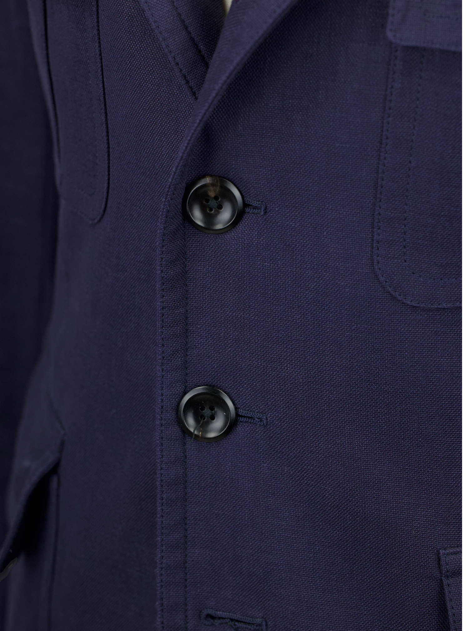Tom Ford Dark Blue Linen, Wool & Silk Urban-Safari Jacket