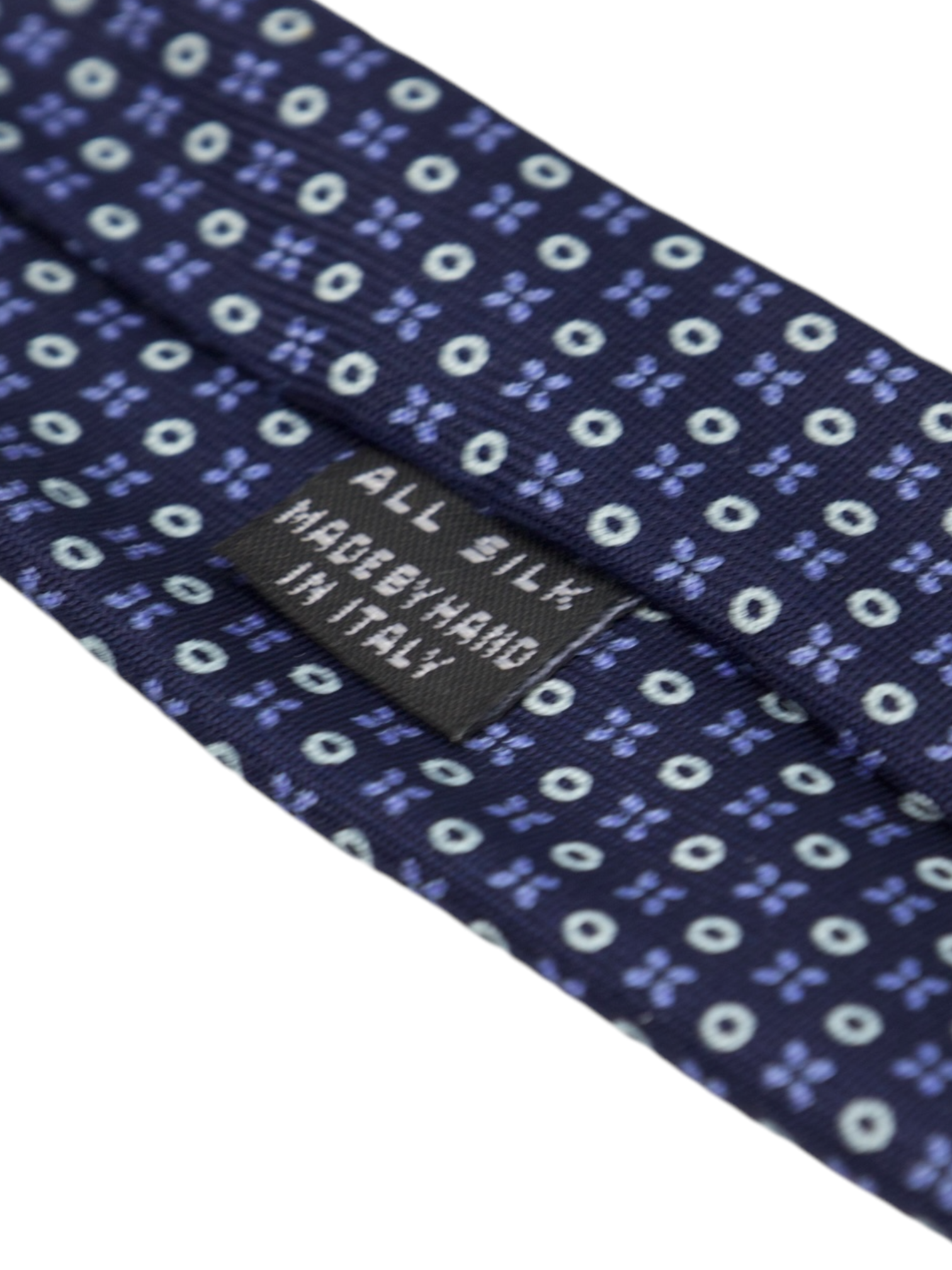 E. Marinella Navy Geometric Silk Tie