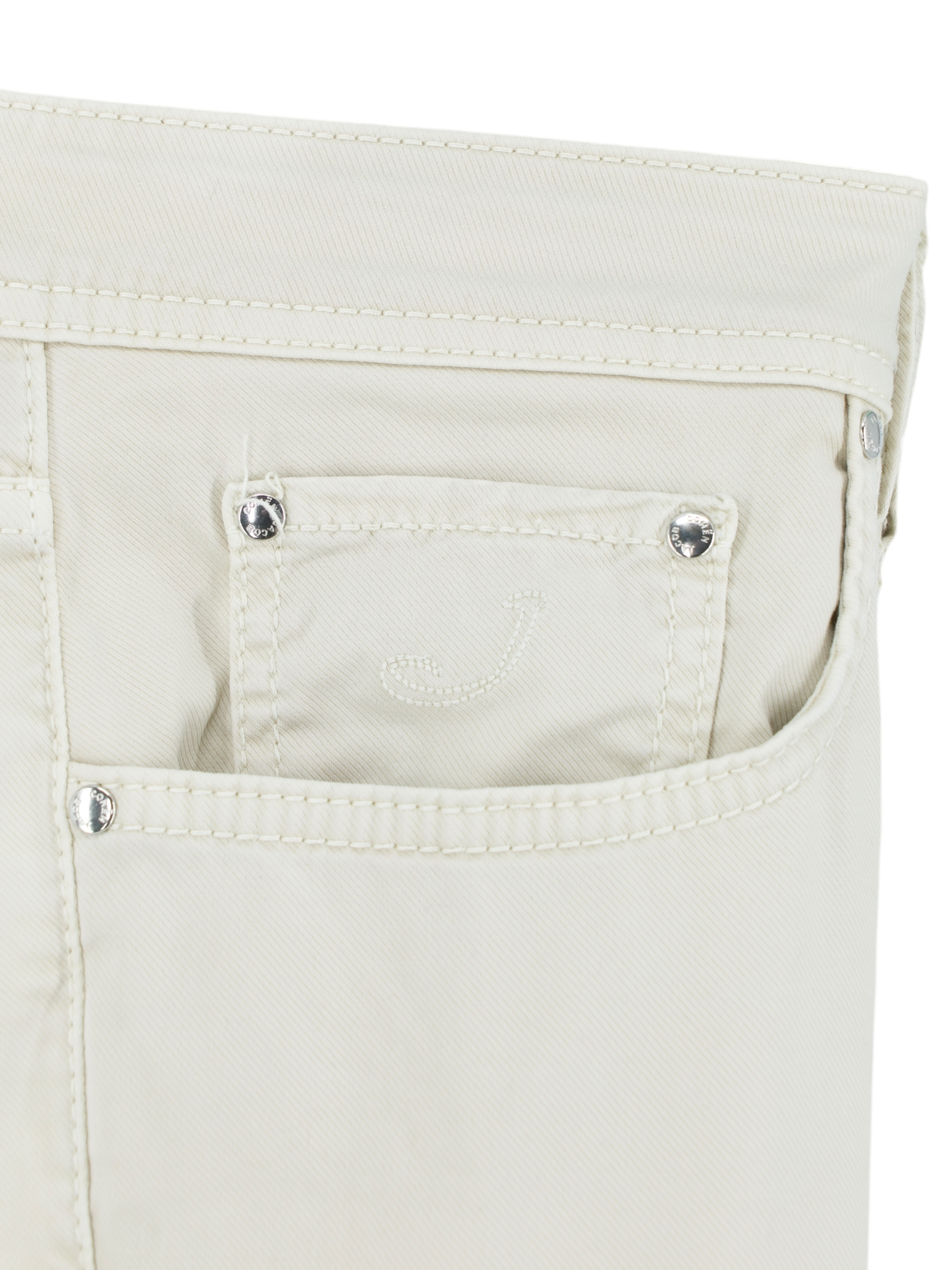 Jacob Cohen Ecru Cotton, Lyocell-Stretch 5-Pocket "Bard" Dress Chino