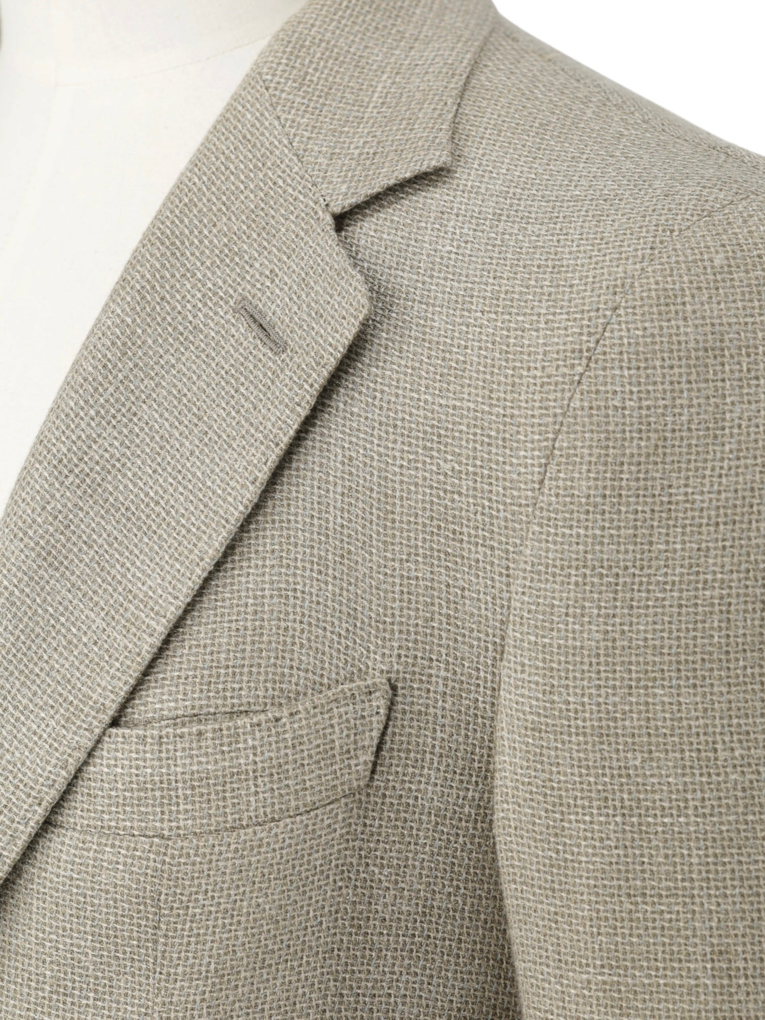 Loro Piana Pistache Green Wool, Silk & Linen Plain-Weave Jacket