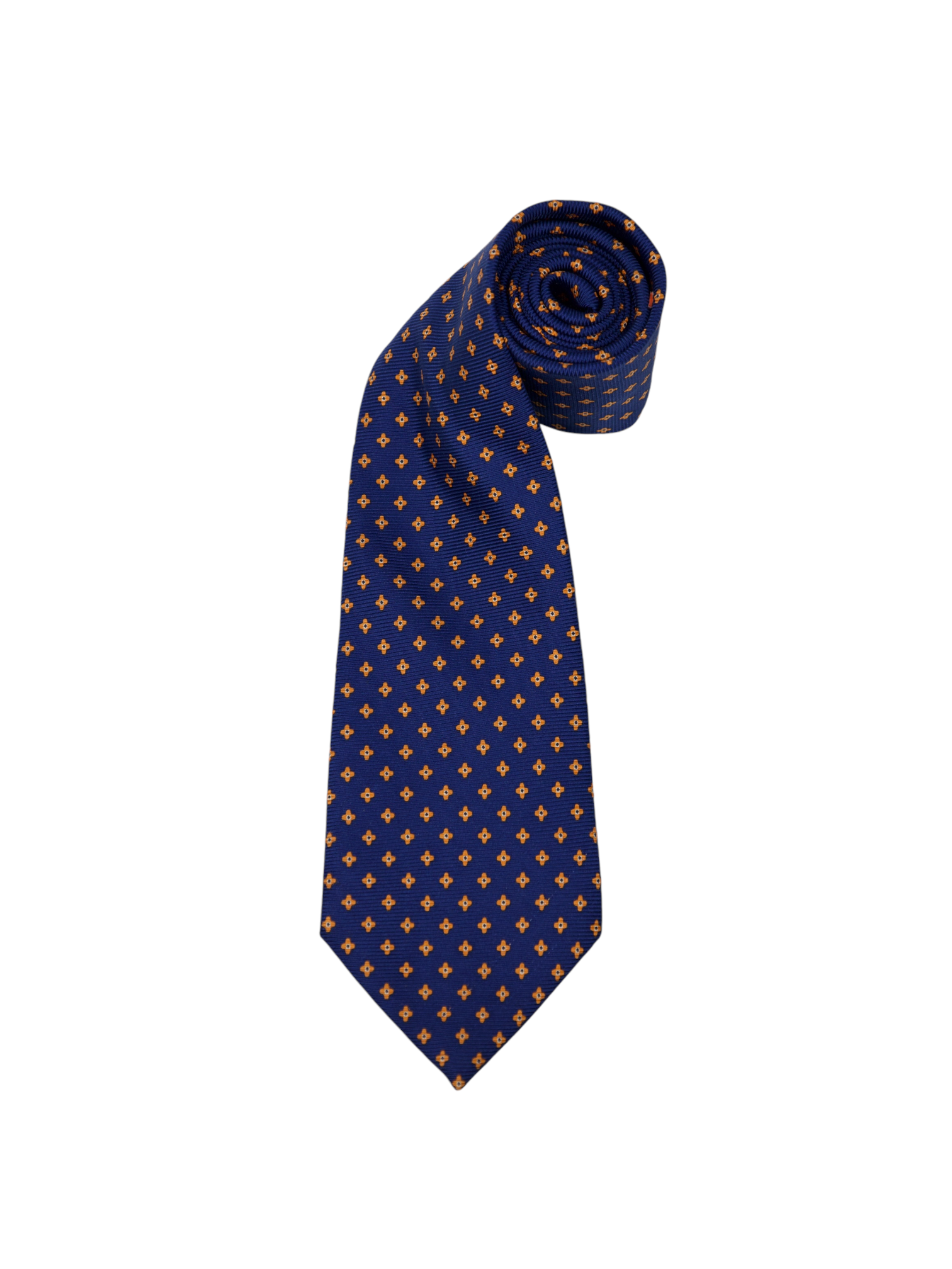 Mattabisch Blue & Orange Geometric Silk Tie