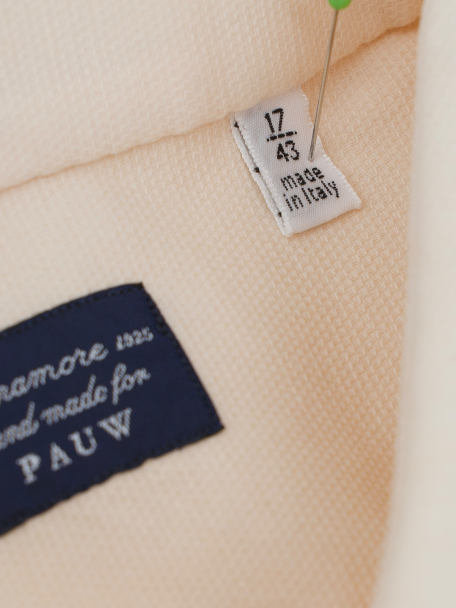 Finamore Pastel Orange Cotton Pinpoint Neapolitan Shirt