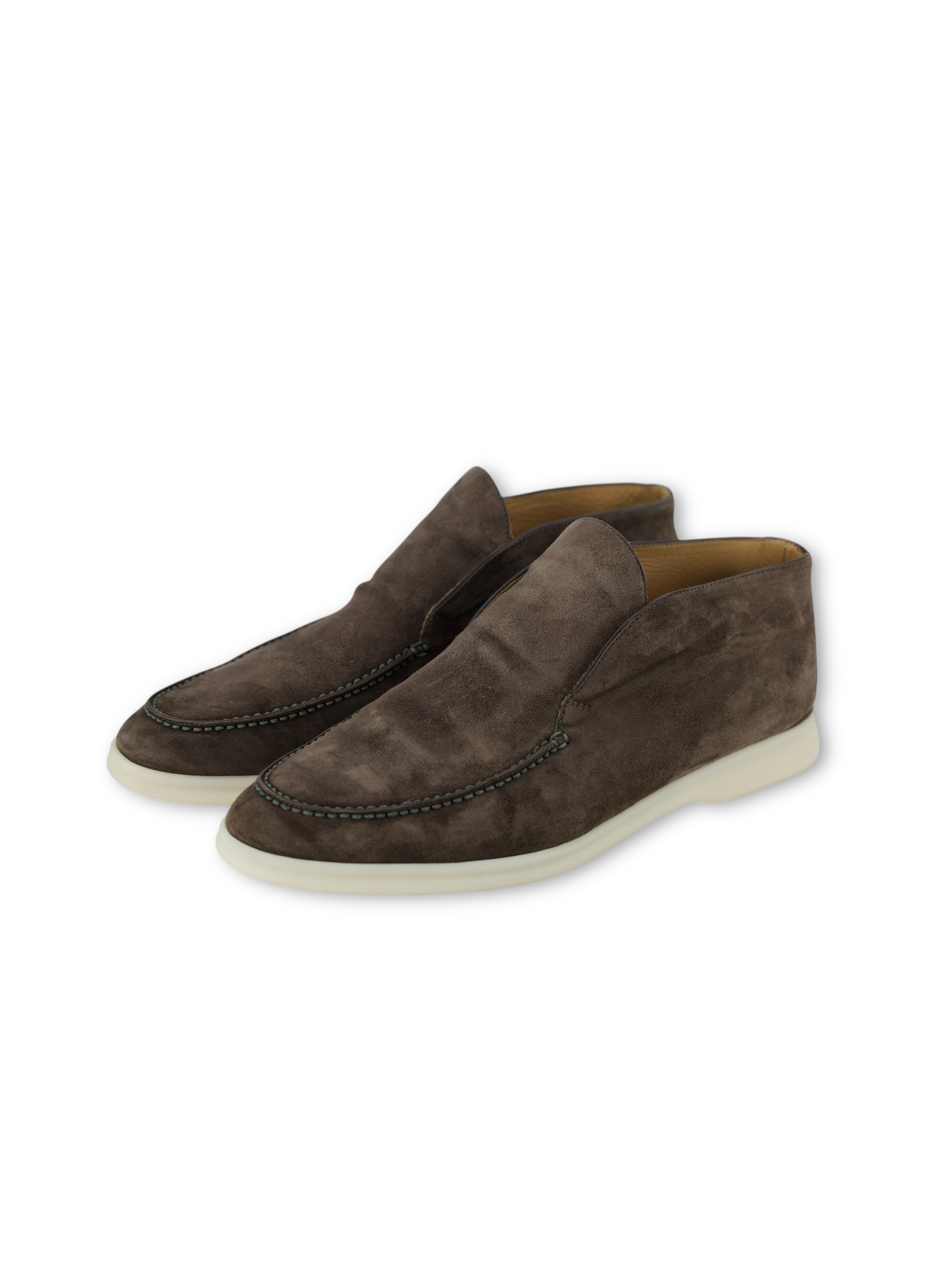 Loro Piana Warm Grey Suede Open Walk Ankle Boots