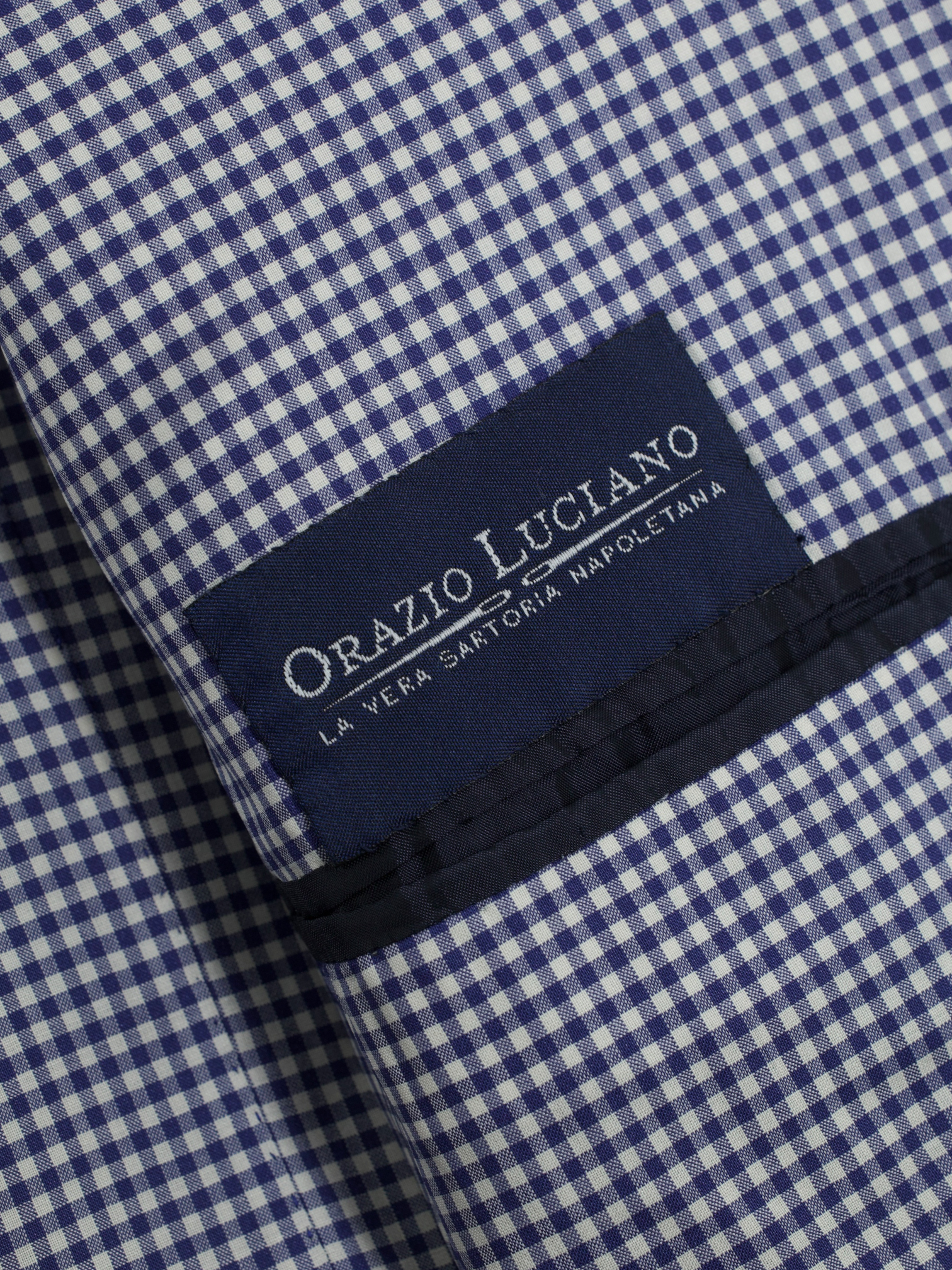 Orazio Luciano Blue & White Lightweight-Wool Gingham-Check Jacket