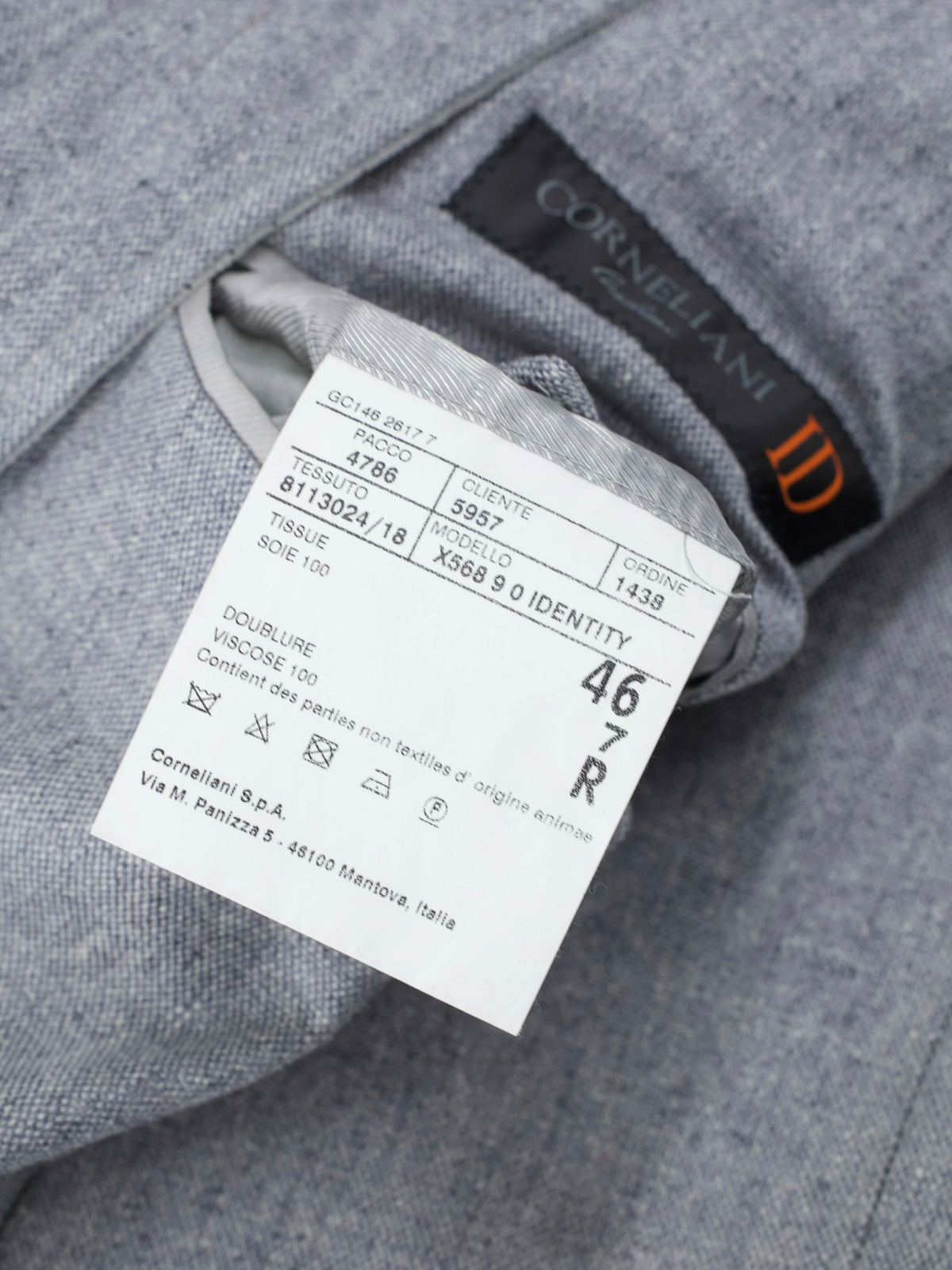 Corneliani Grey Pure Silk & Suede-Front Vespa Jacket