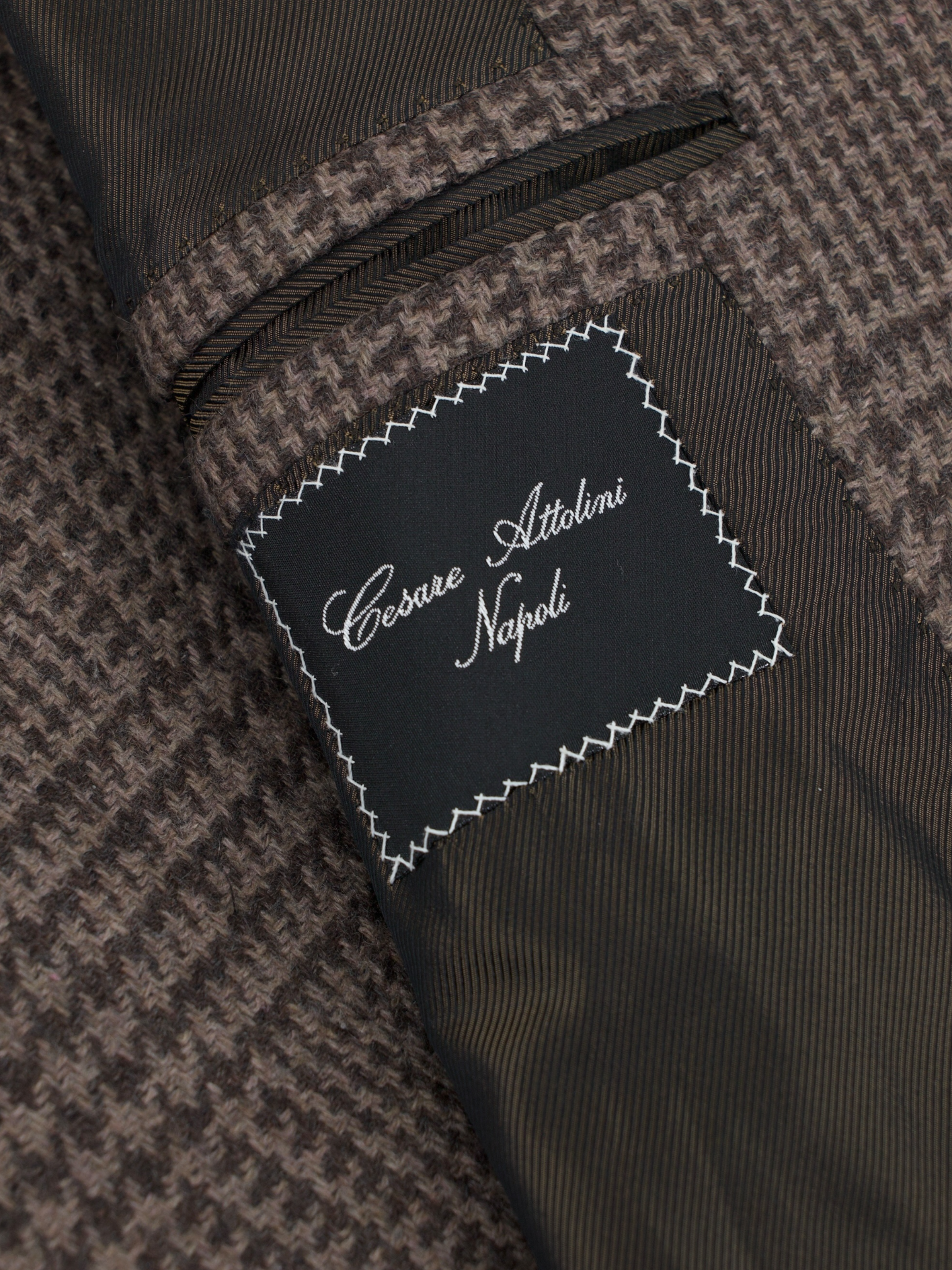 Cesare Attolini Warm Taupe Pure Plushy-Cashmere Prince of Wales Jacket