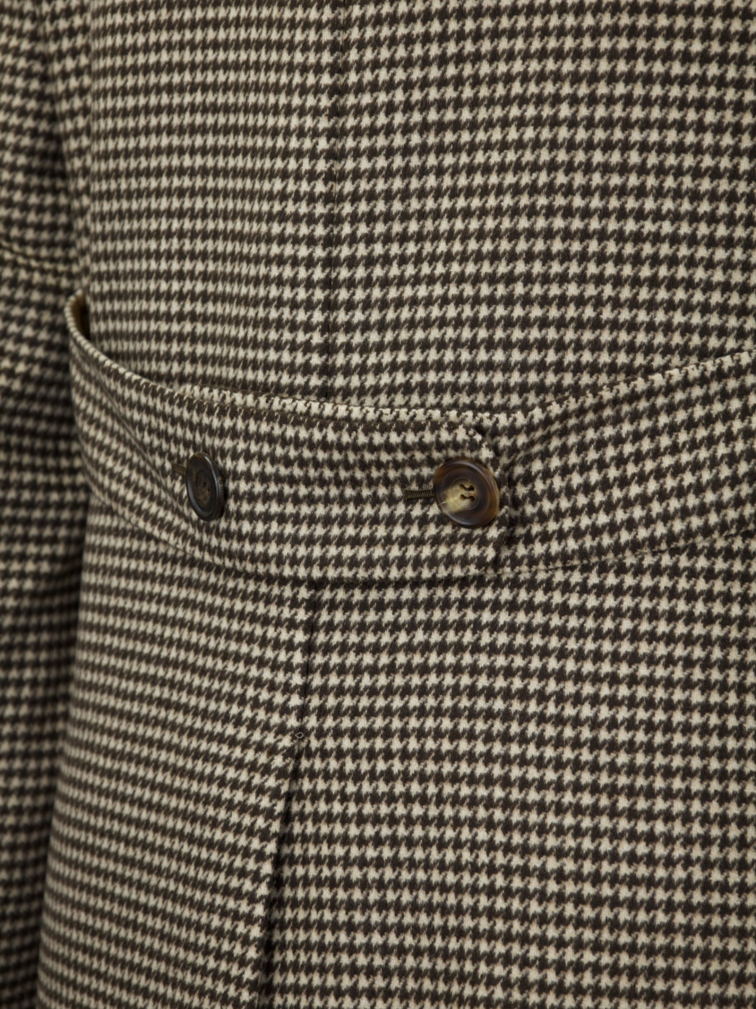 Kiton Light Brown Double-Breasted Pure Cashmere Houndstooth Sartorial Overcoat