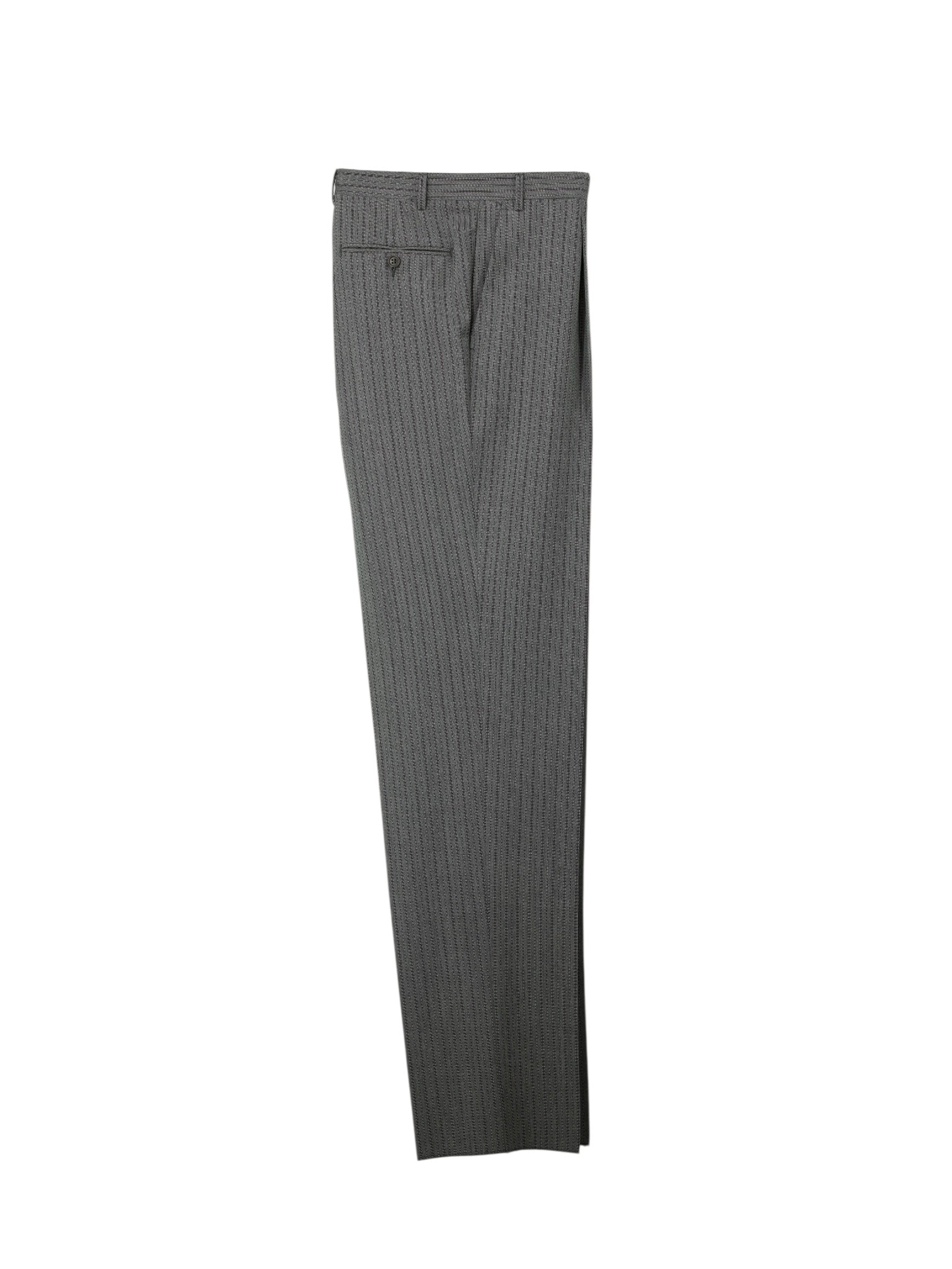 Canali Grey Fine Wool Ceremonial Multi-Pinstripe Spongebag Trousers